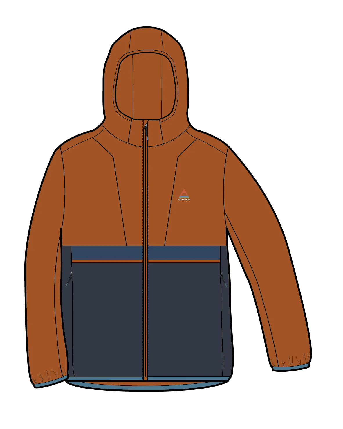 Gusto Windshell Jacket - Sunset Orange/Charcoal - Image 12