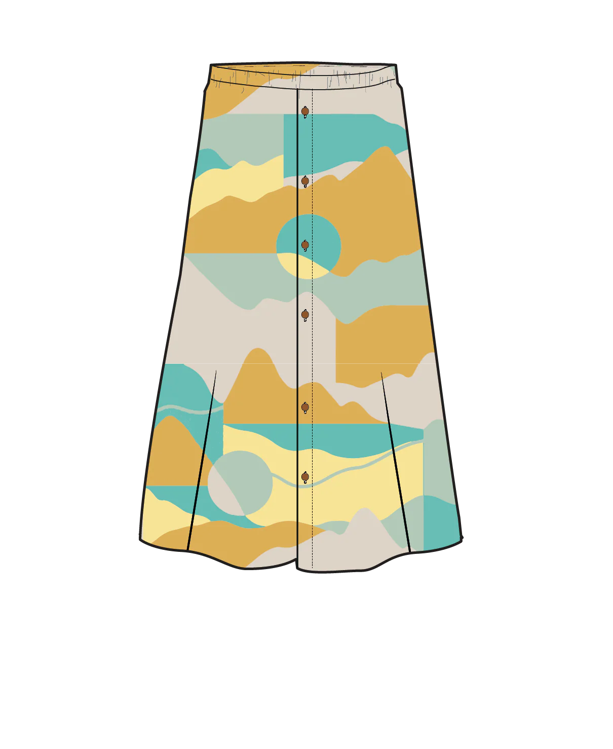 Hannah Skirt - Vista Patchwork Yellow - Image 8