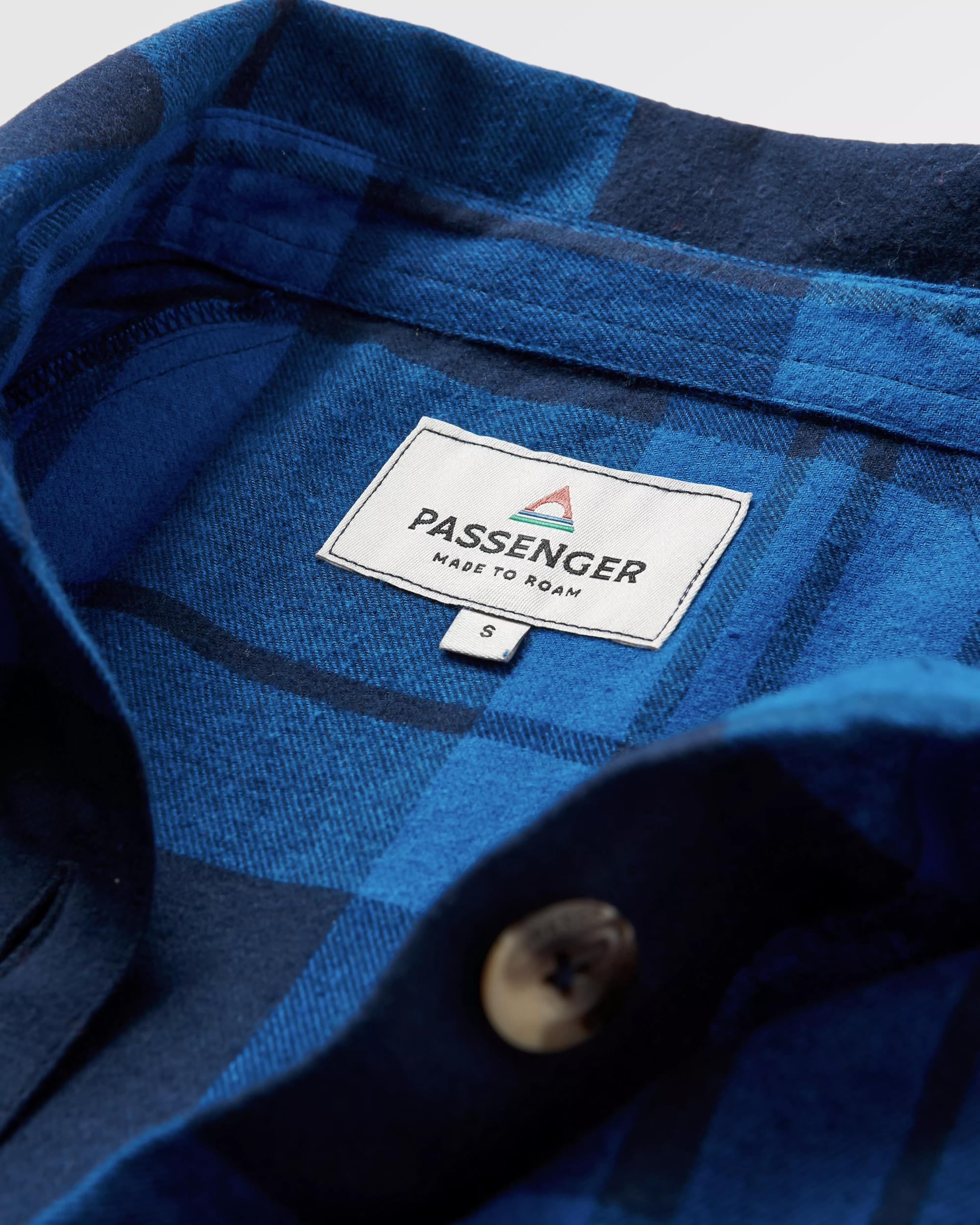 Harmony Organic Cotton Check Shirt - True Blue - Image 11