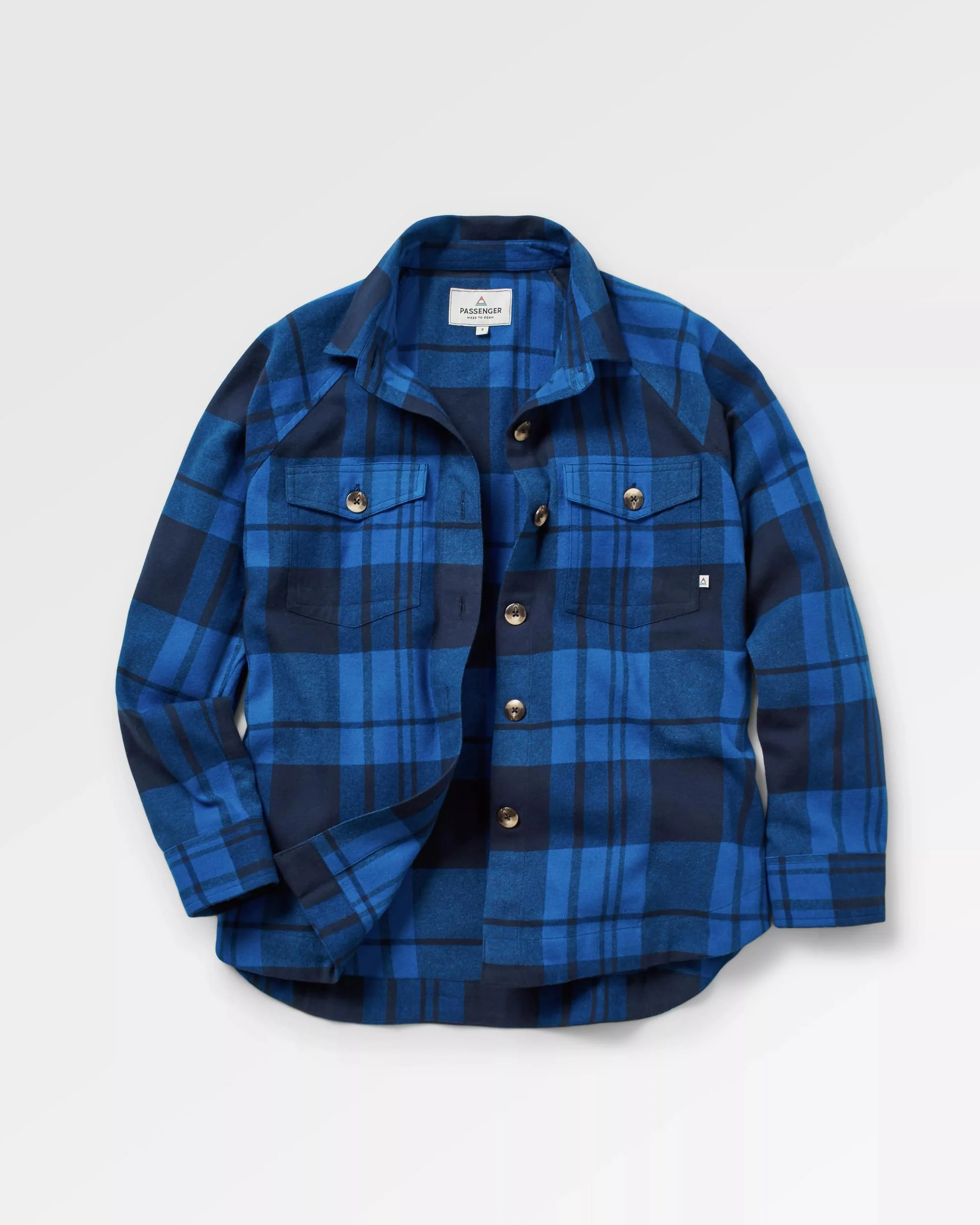 Harmony Organic Cotton Check Shirt - True Blue - Image 7