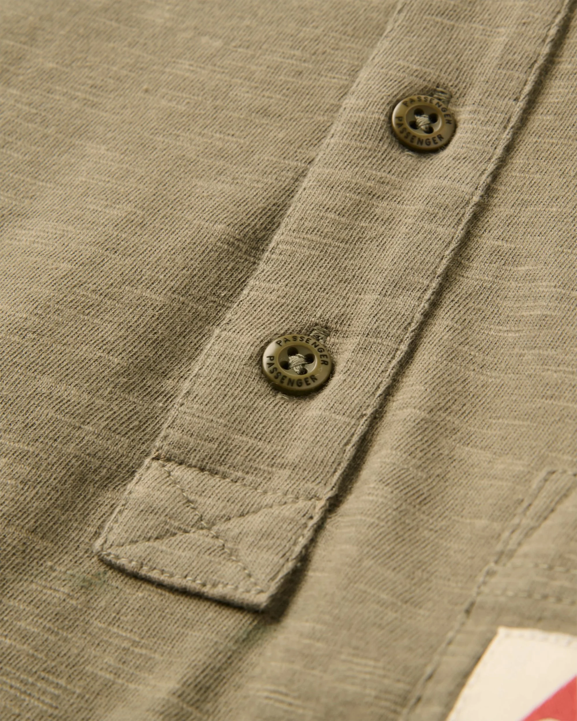 Headland LS Slub Henley - Dusty Olive - Image 3