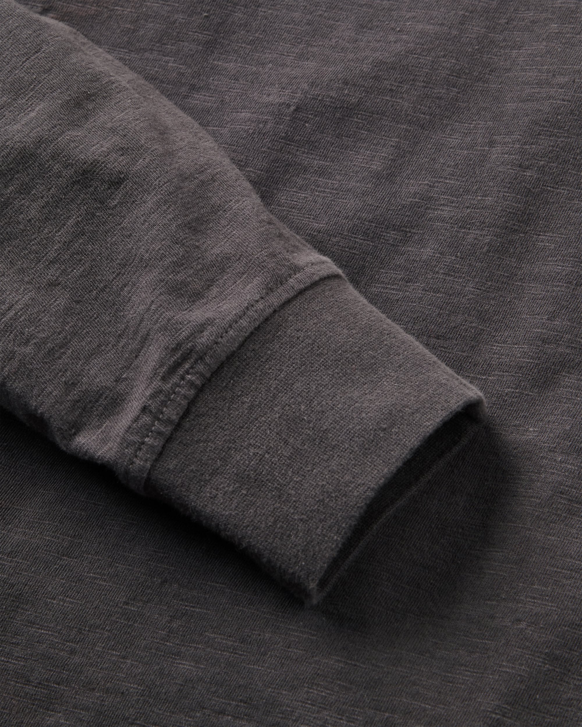 Headland LS Slub Henley - Faded Black - Image 7