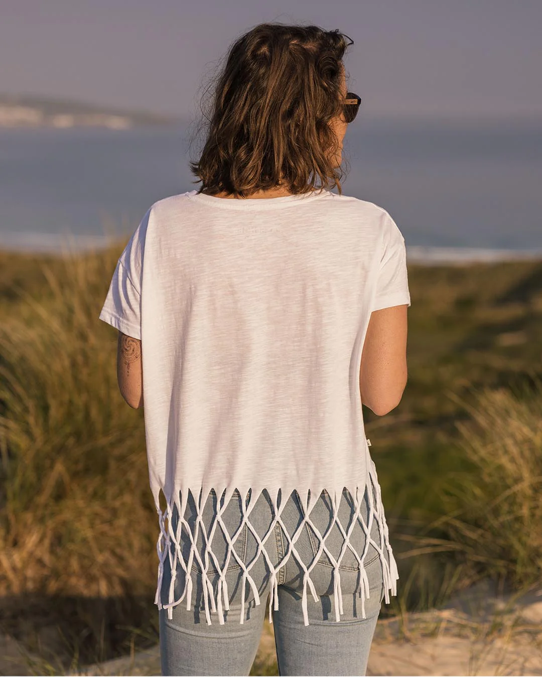 Henna Tassel T-Shirt - White - Image 4
