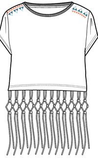 Henna Tassel T-Shirt - White - Image 8