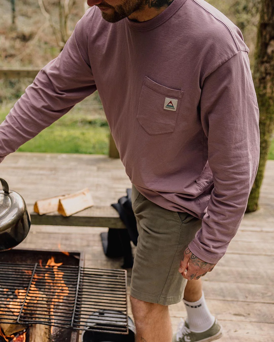 Heritage Organic Relaxed Fit LS T-Shirt - Grape - Image 5