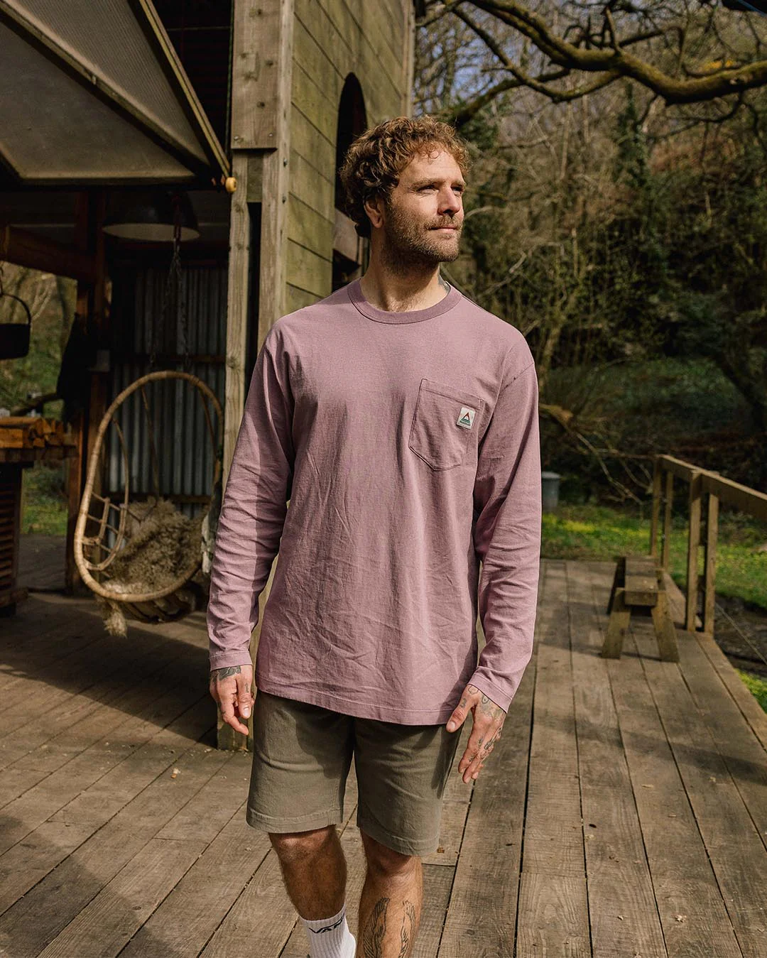 Heritage Organic Relaxed Fit LS T-Shirt - Grape - Image 6