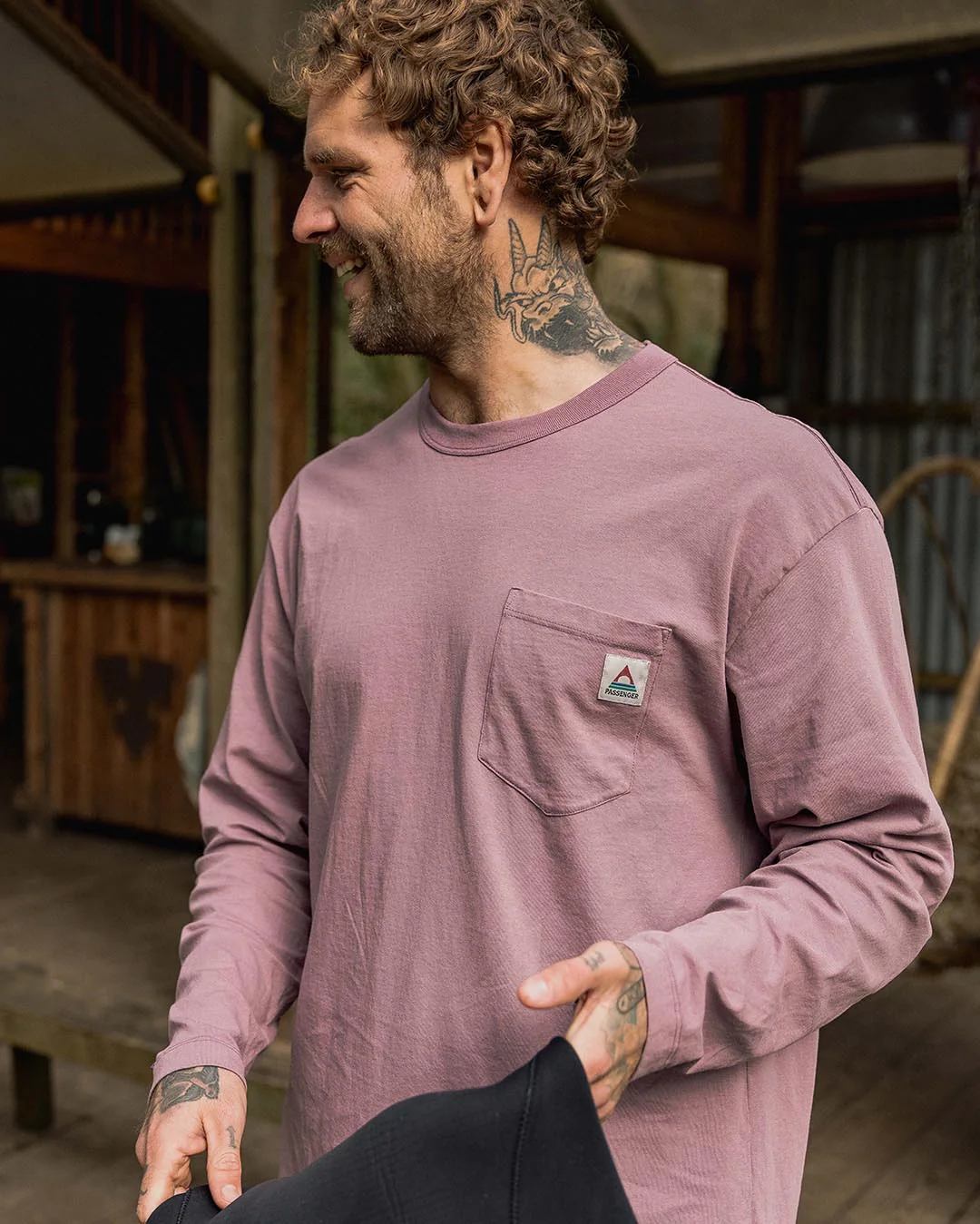 Heritage Organic Relaxed Fit LS T-Shirt - Grape - Image 7