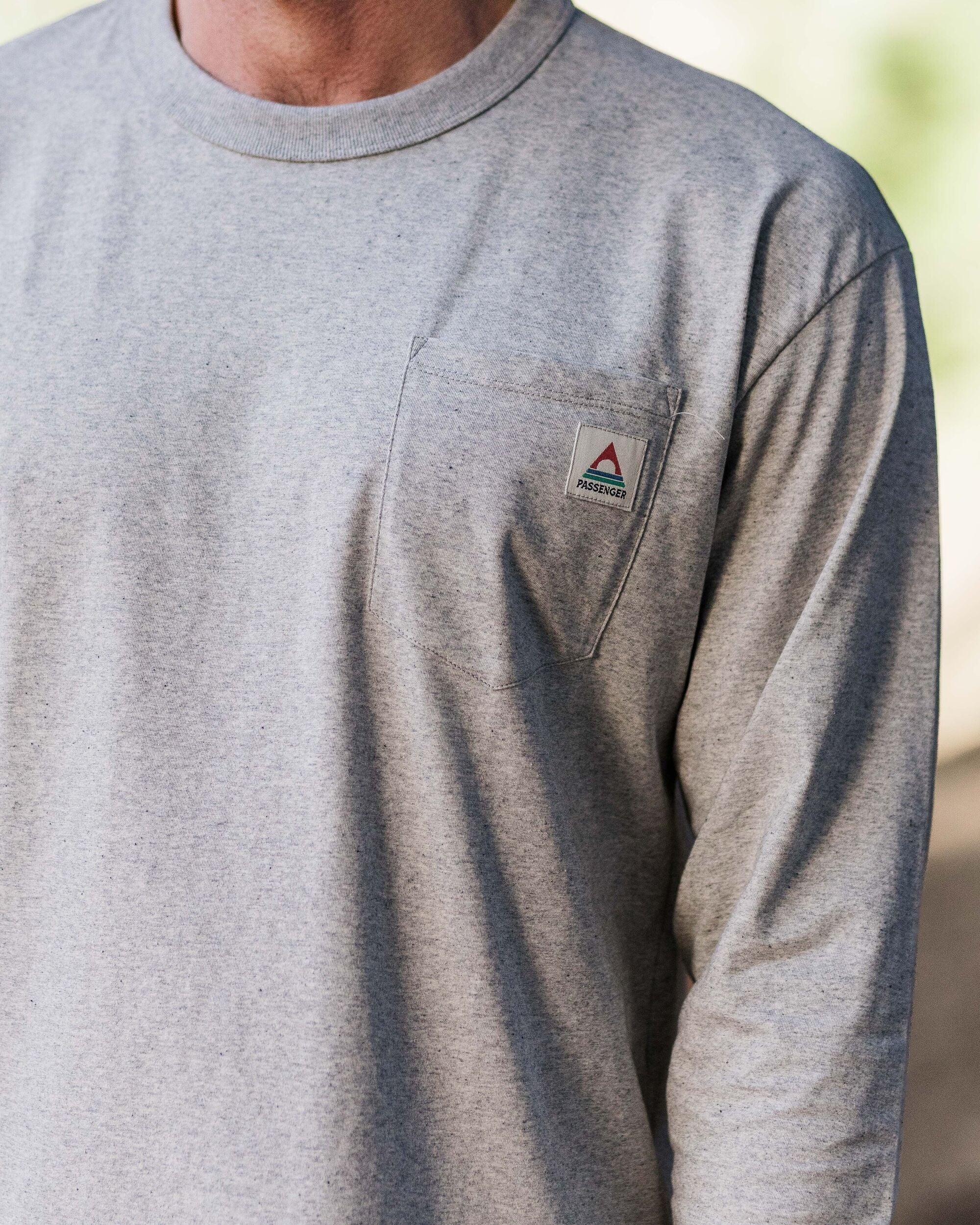 Heritage Organic Relaxed Fit LS T-Shirt - Grey Marl - Image 4