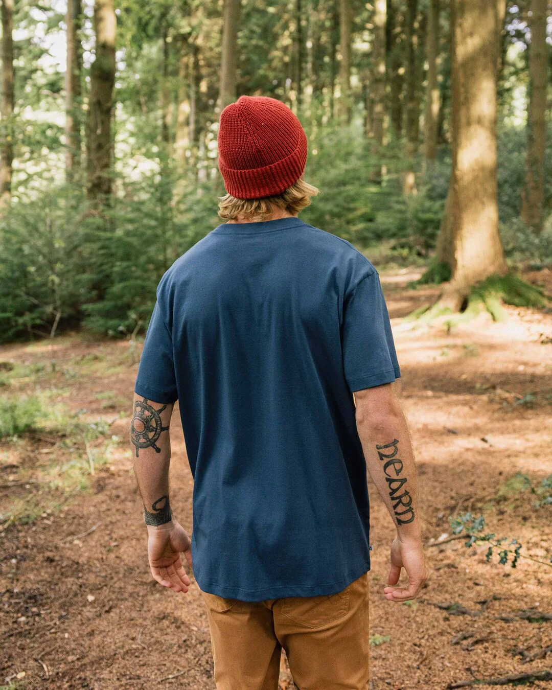 Heritage Organic Relaxed Fit T-Shirt - Dark Denim - Image 5