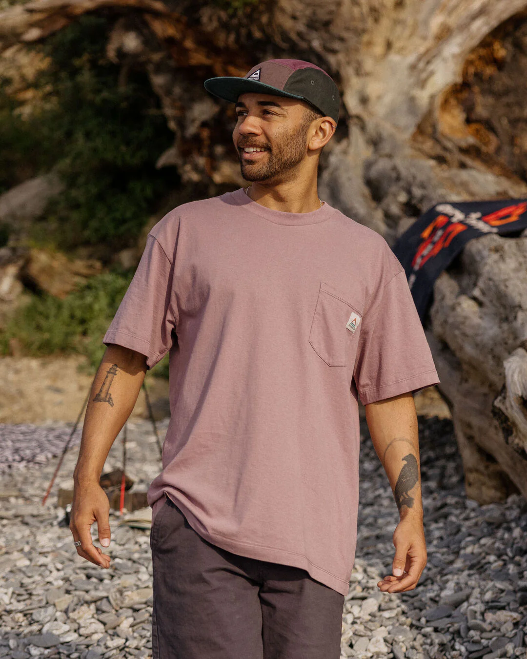 Heritage Organic Relaxed Fit T-Shirt - Grape - Image 4