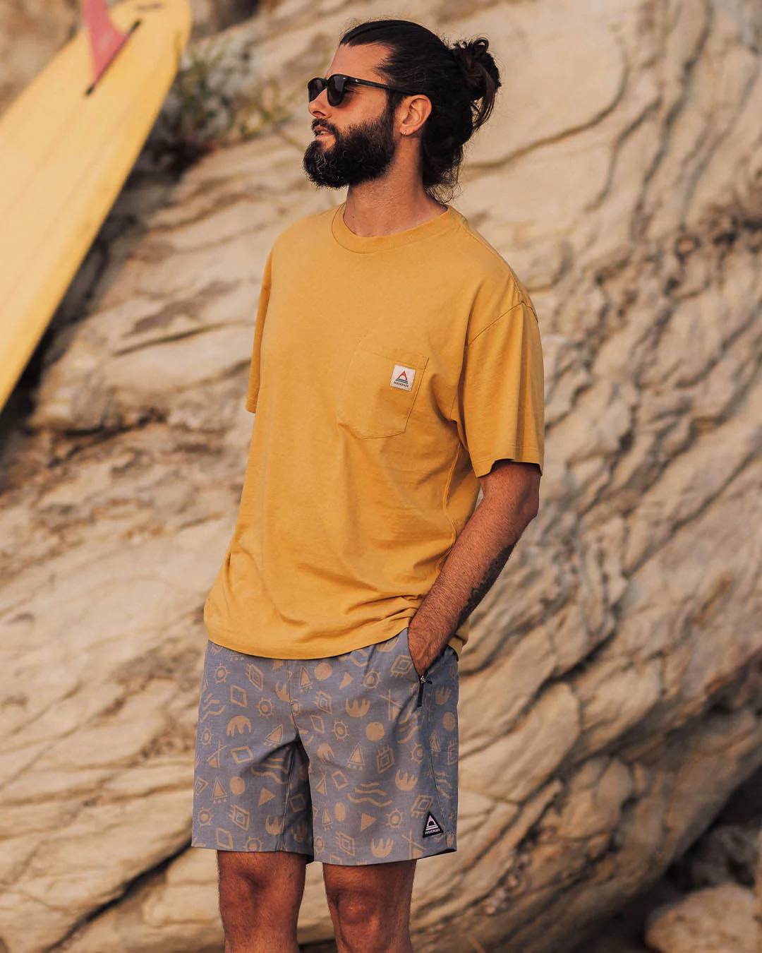 Heritage Organic Relaxed Fit T-Shirt - Mustard Gold - Image 3