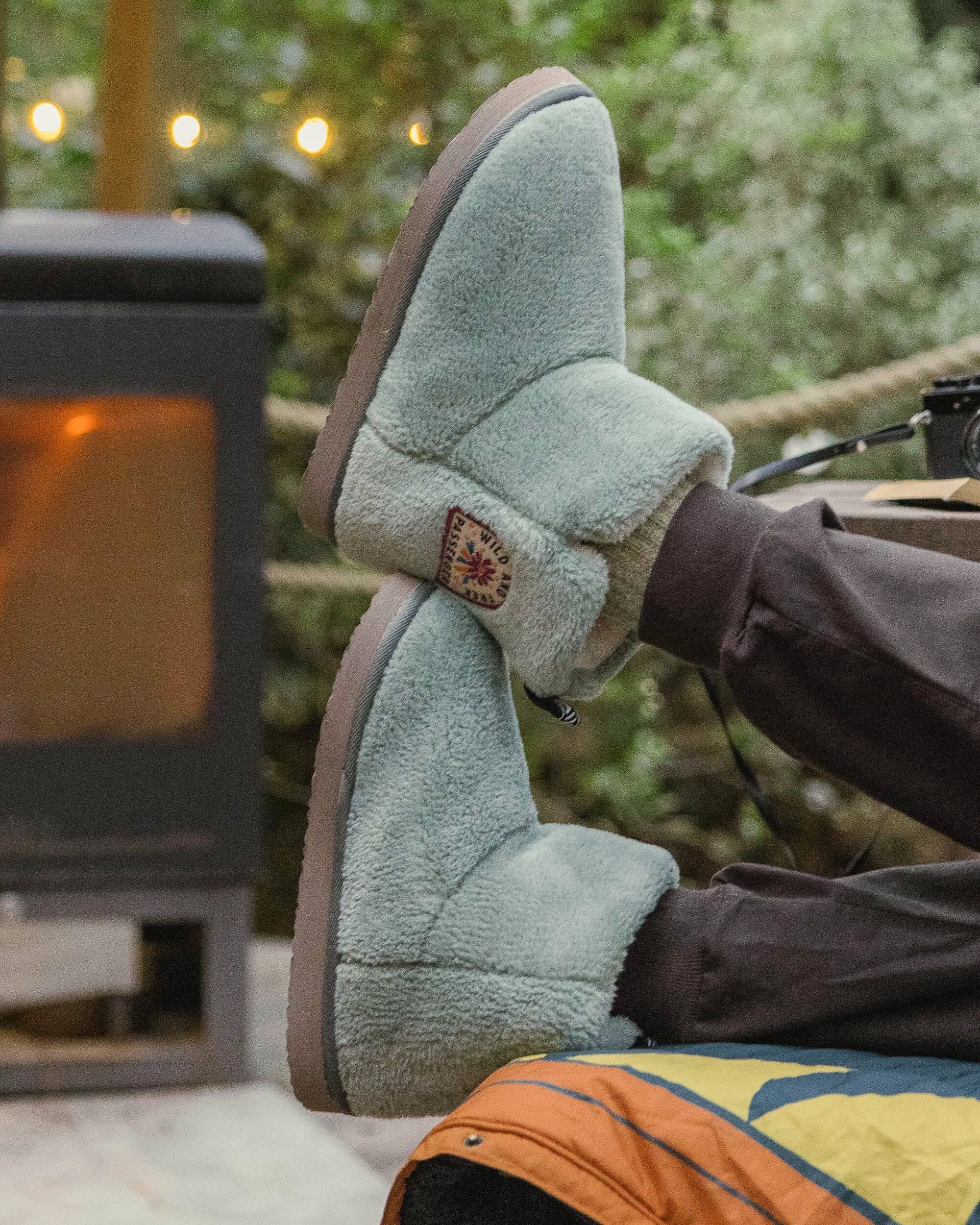 Hideaway Hut Sherpa Fleece Slipper - Pistachio - Image 2