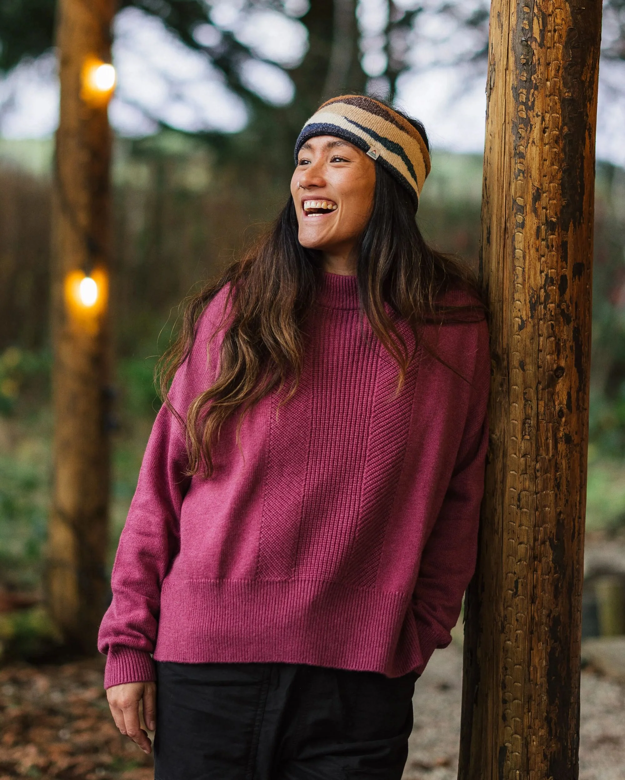 Hideout Oversized Knitted Jumper - Rhubarb - Image 3