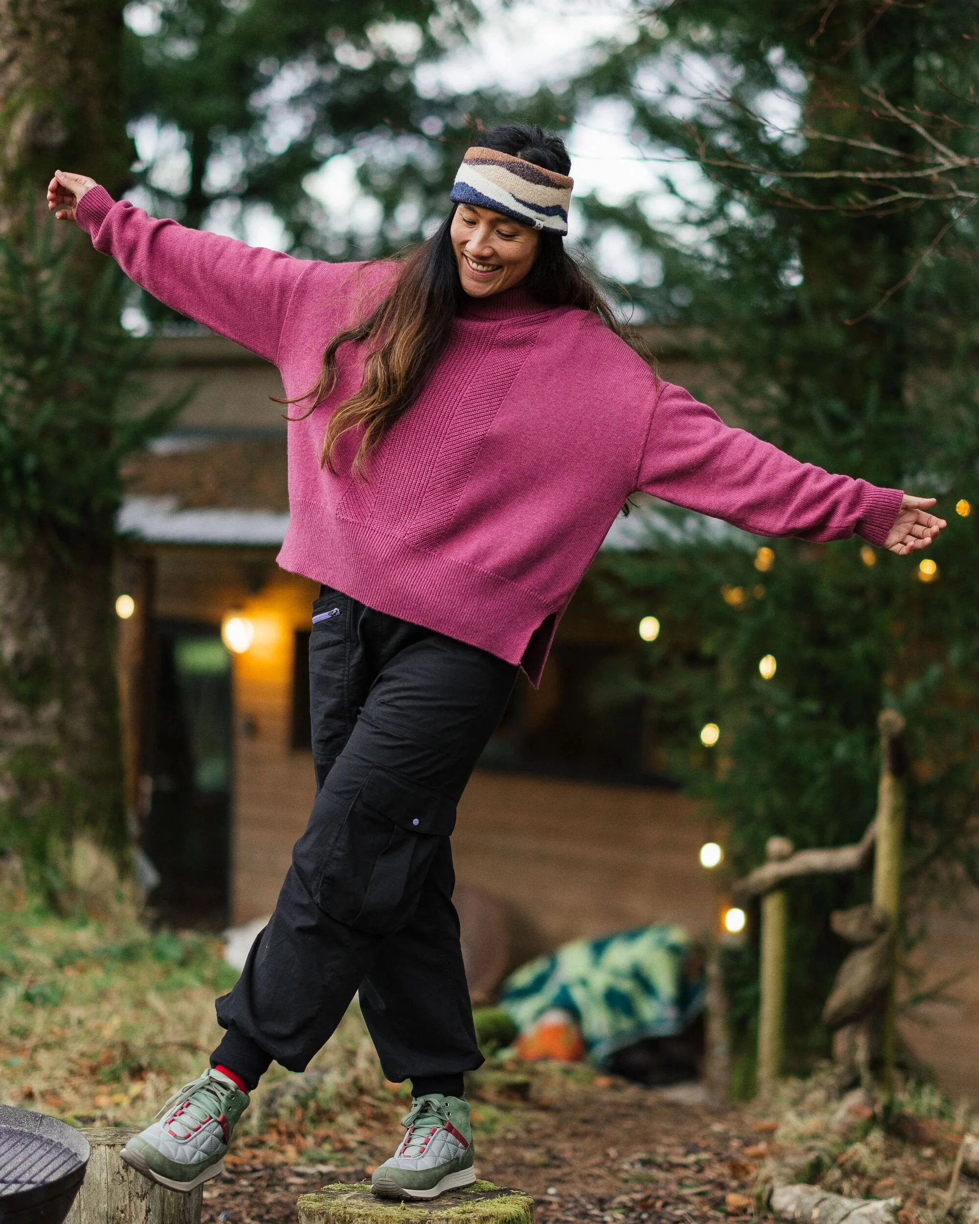 Hideout Oversized Knitted Jumper - Rhubarb - Image 5