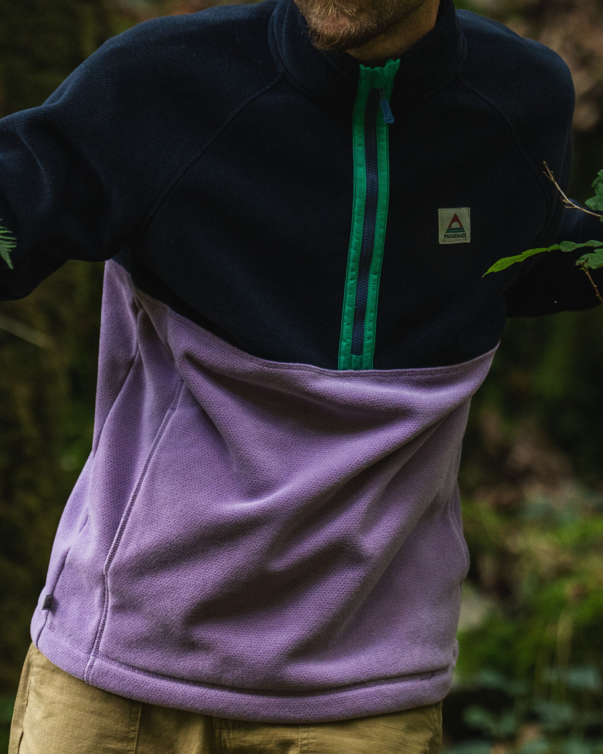 Men's Highland Polartec® Fleece - Lilac/ Deep Navy - Image 2