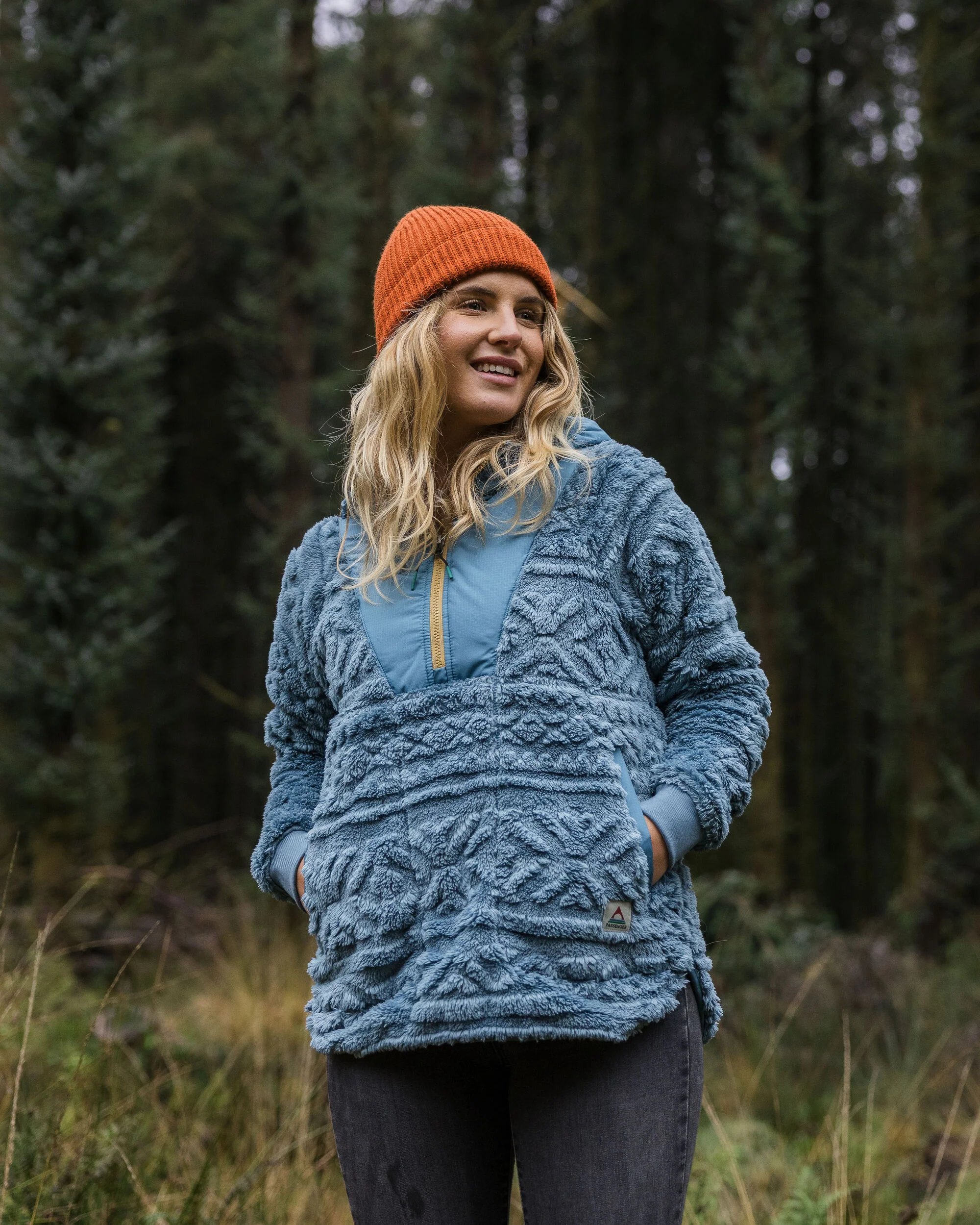 Holistic Sherpa Hooded Fleece - Washed Blue - Image 4