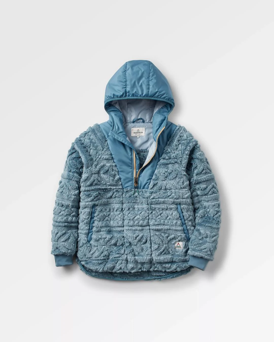 Holistic Sherpa Hooded Fleece - Washed Blue - Image 8