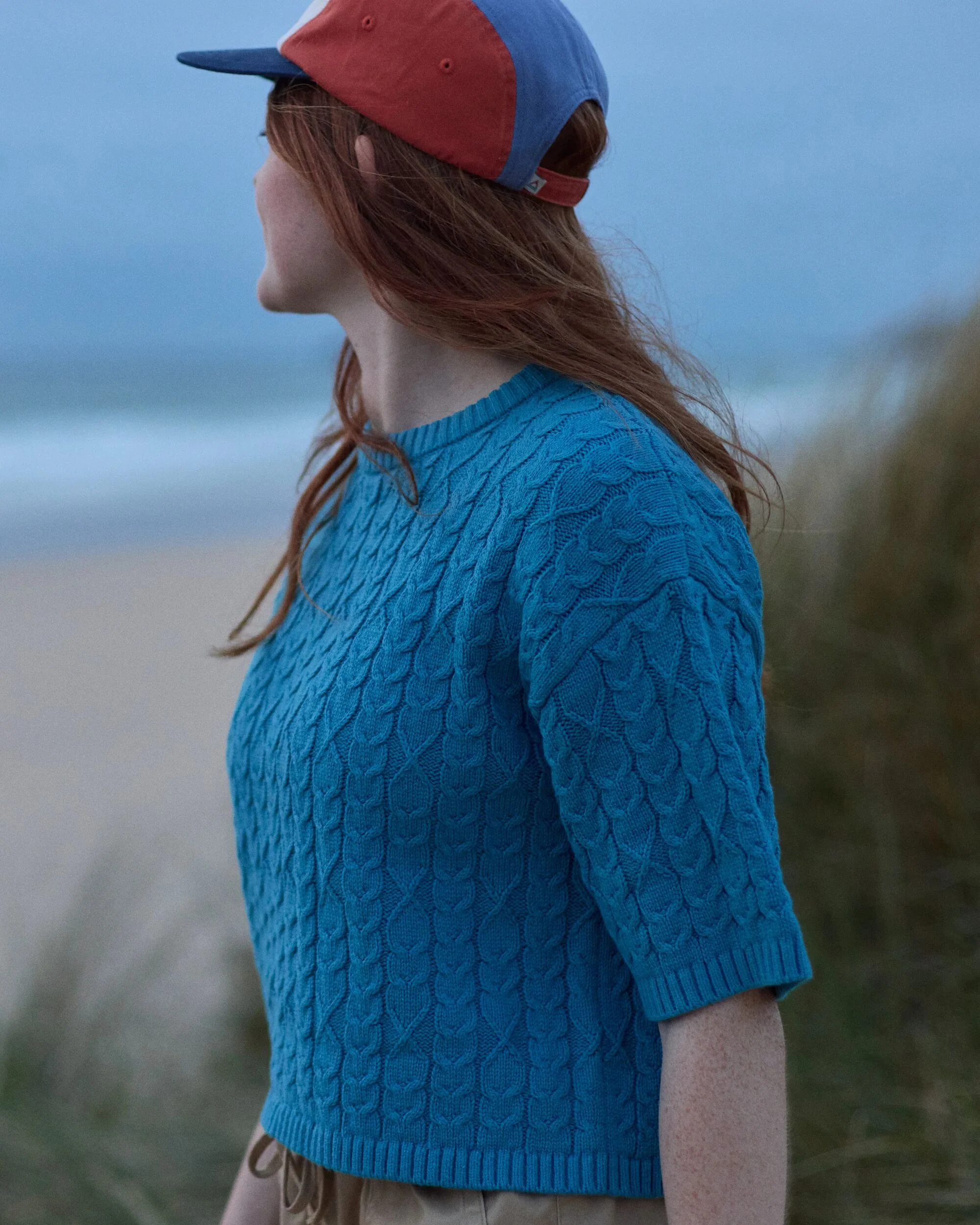 Homely Short Sleeve Knitted Jumper - Bluejay - Image 3