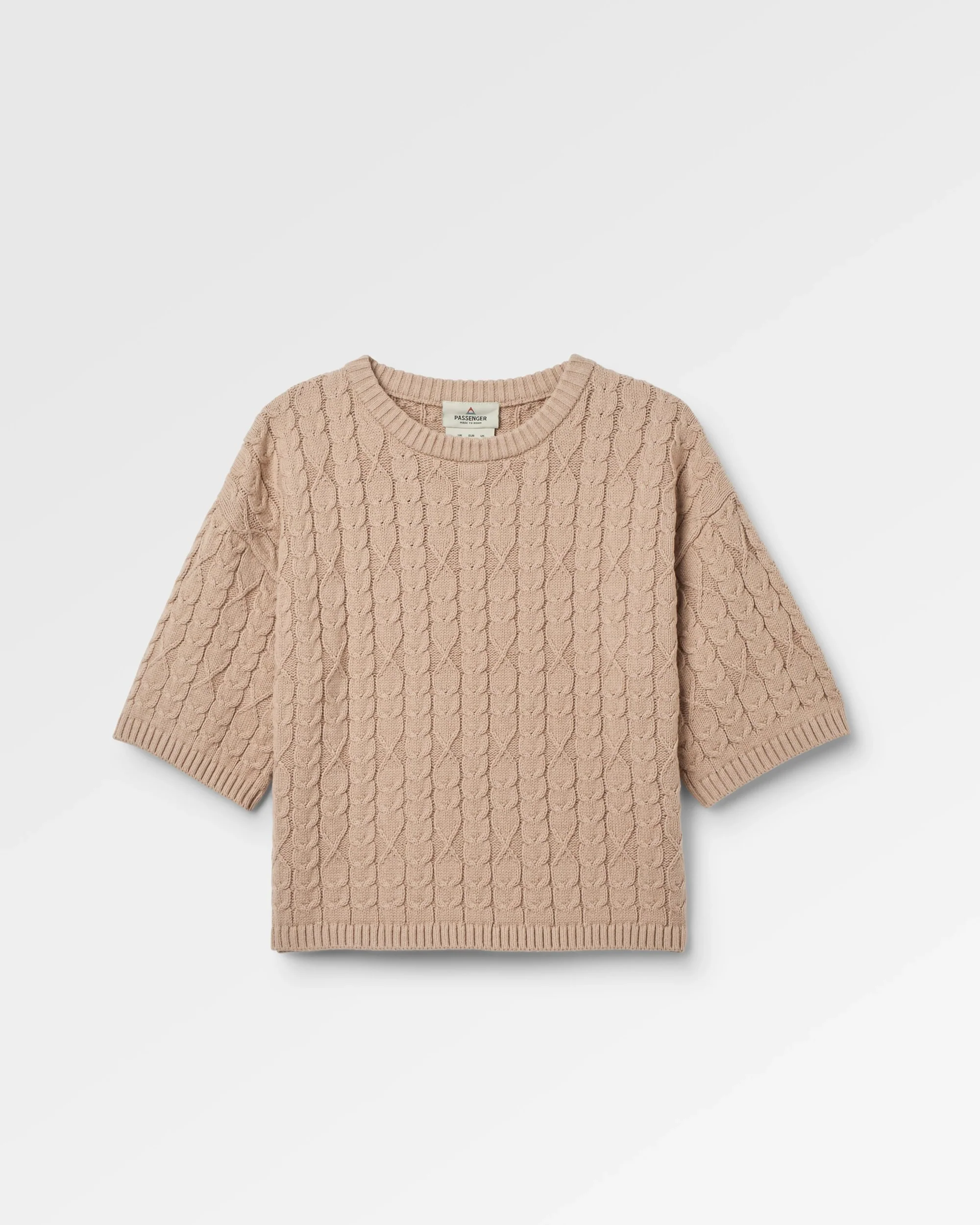 Homely Short Sleeve Knitted Jumper - Simply Taupe - Image 2