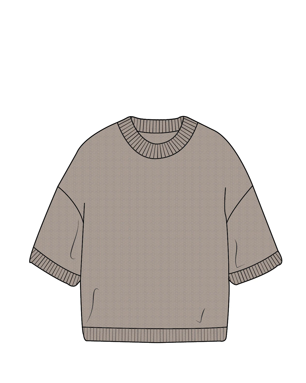 Homely Short Sleeve Knitted Jumper - Simply Taupe - Image 9
