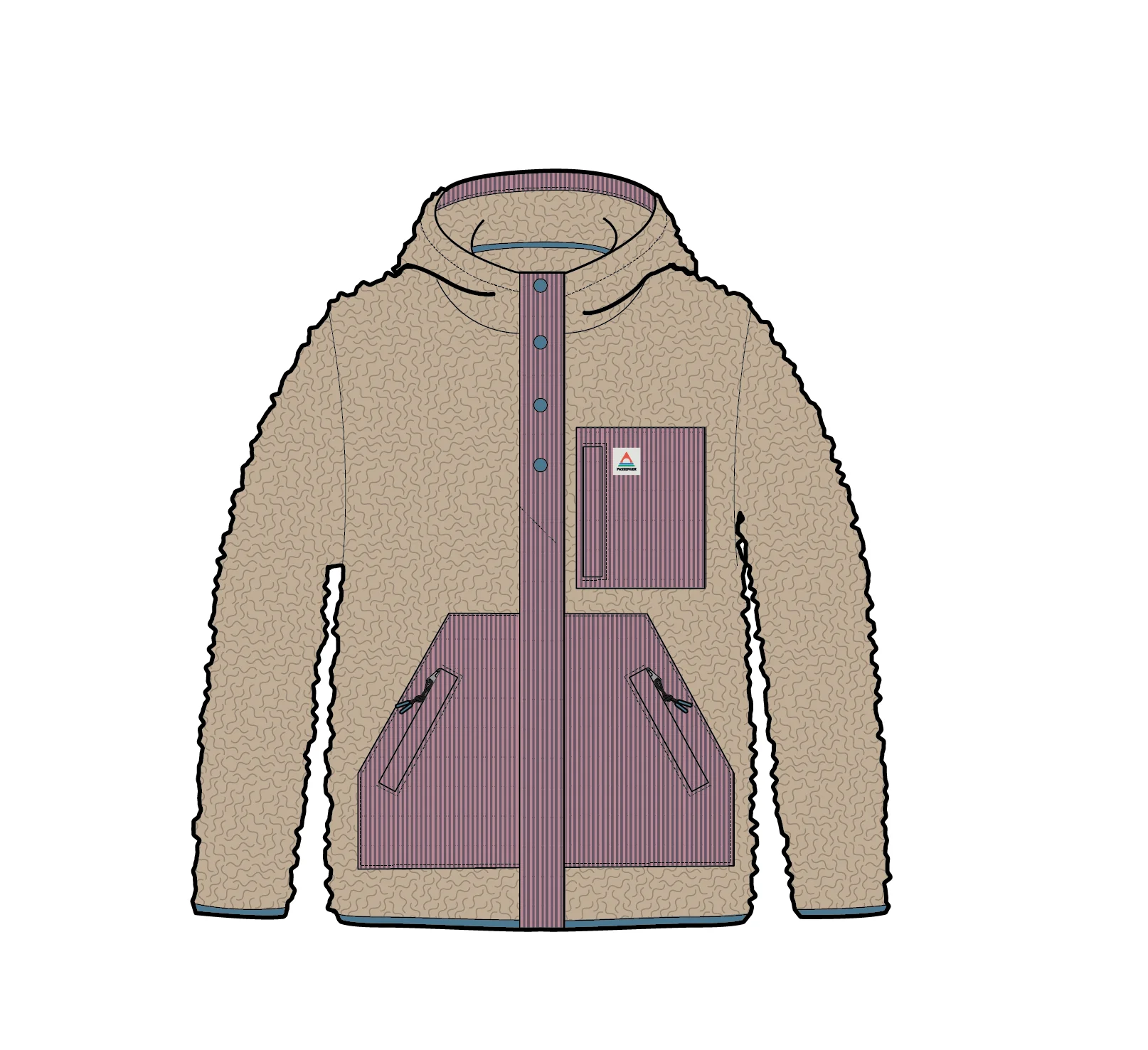 Clover Sherpa Hooded Fleece - Oat - Image 8