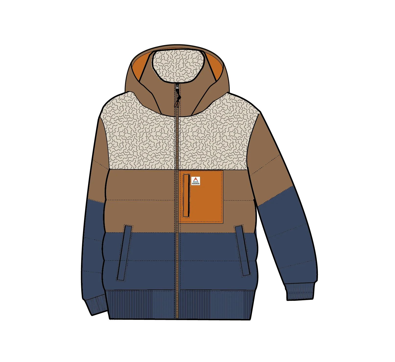 Inspire Insulated Hooded Jacket - Dark Denim/Toffee - Image 11