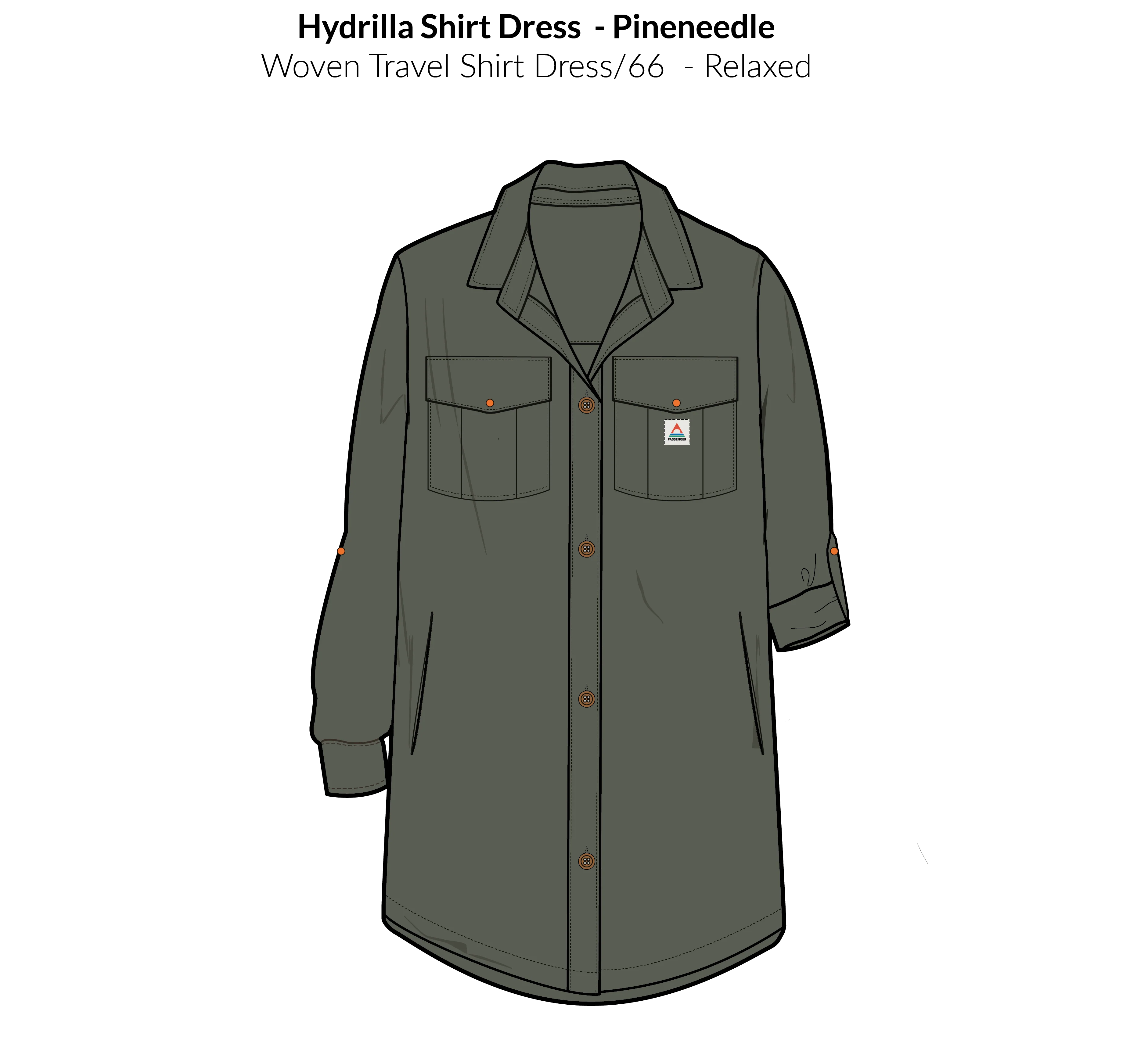 Hydrilla LS Shirt Dress - Dusty Olive - Image 7