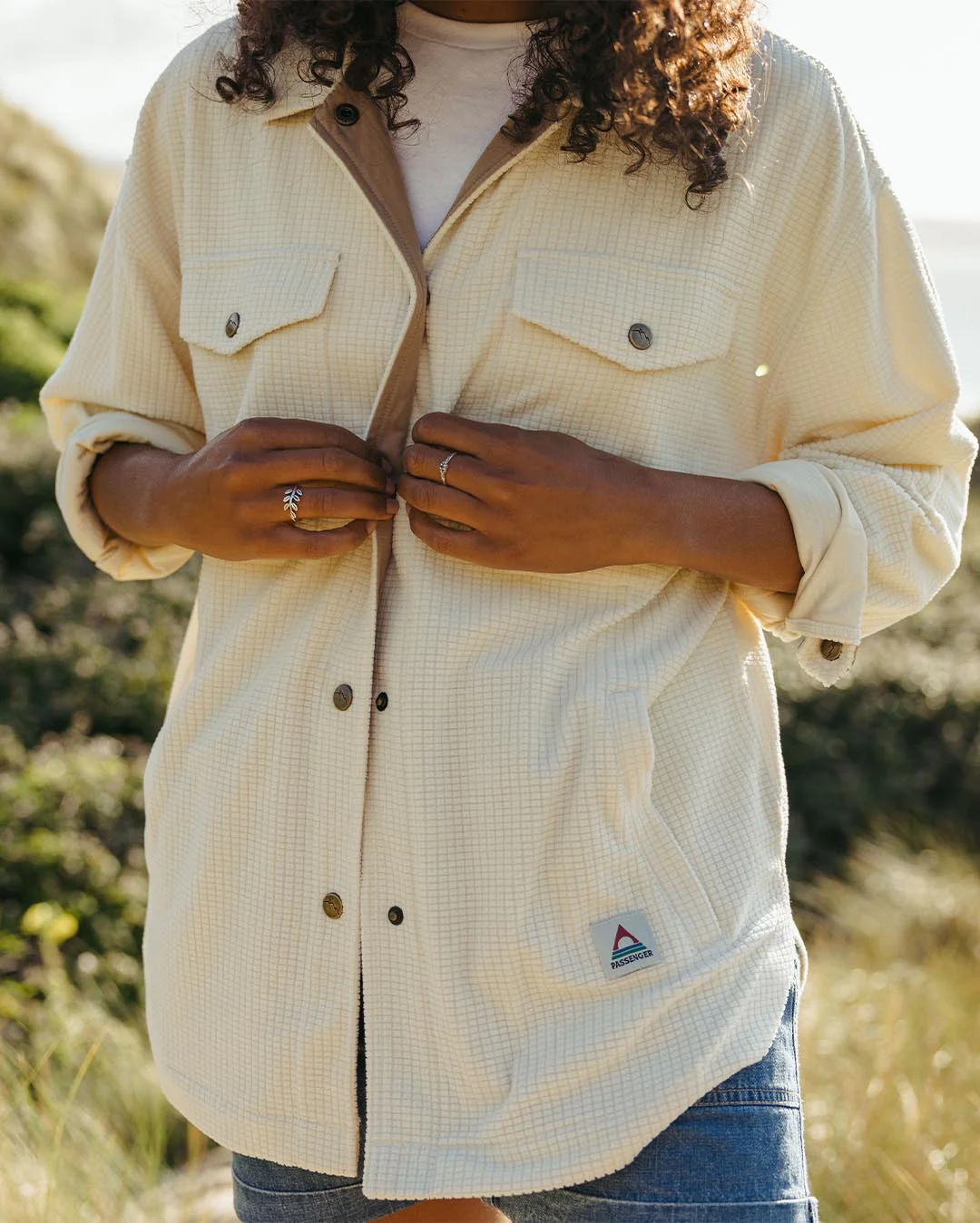 Iguazu Grid Polar Fleece Shirt - Birch - Image 4