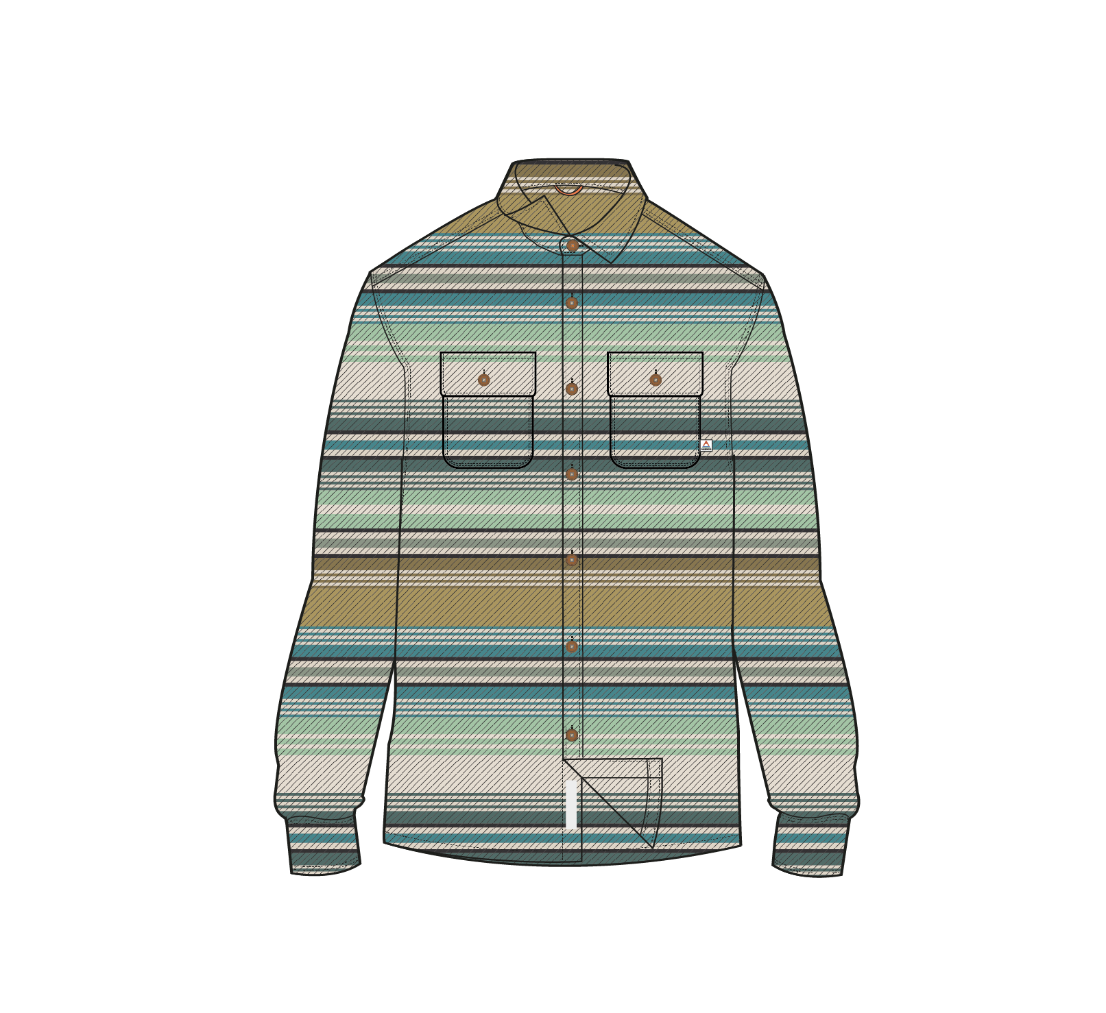 Island Twill Shirt - Caramel Beach Stripe - Image 10