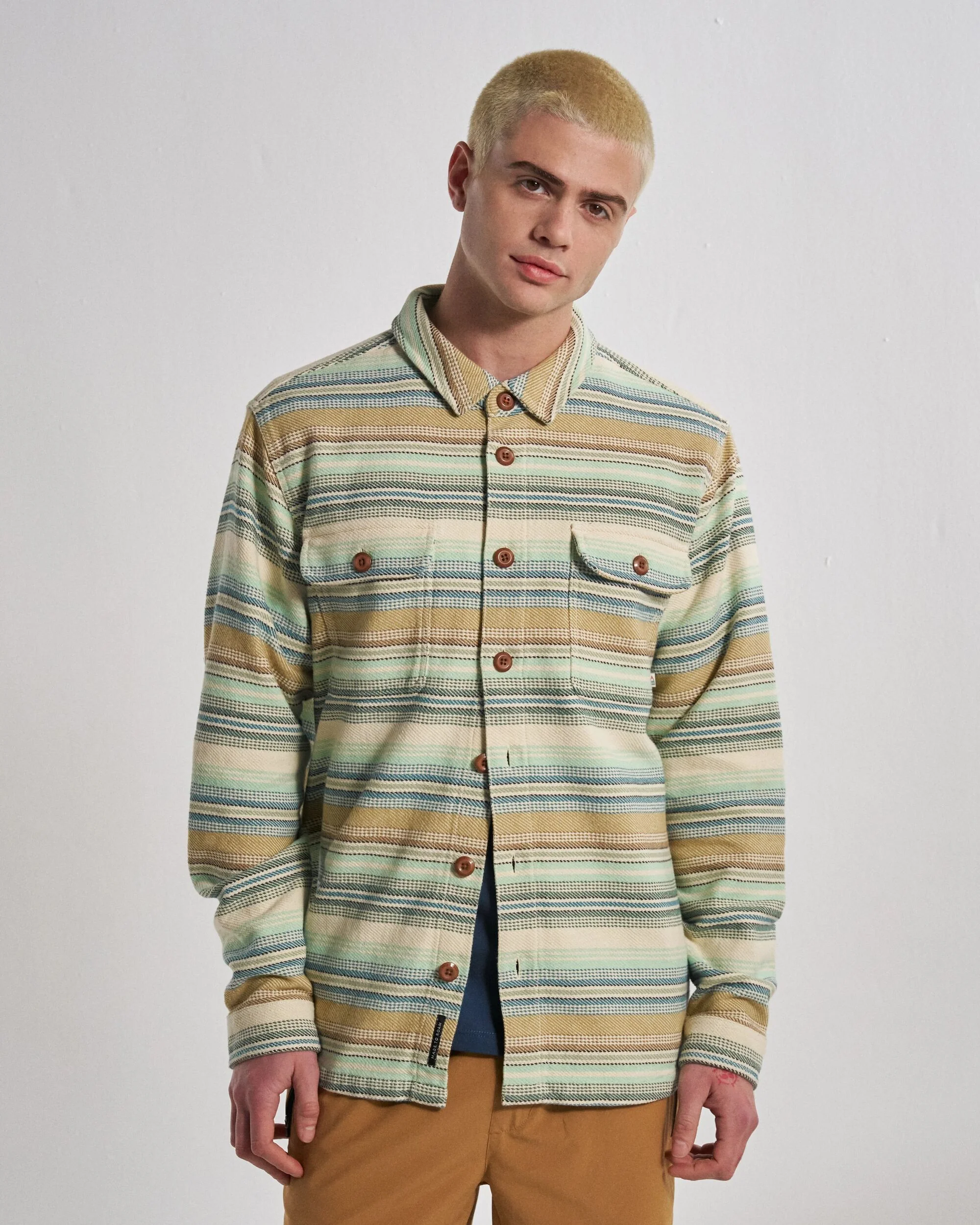 Island Twill Shirt - Caramel Beach Stripe - Image 4