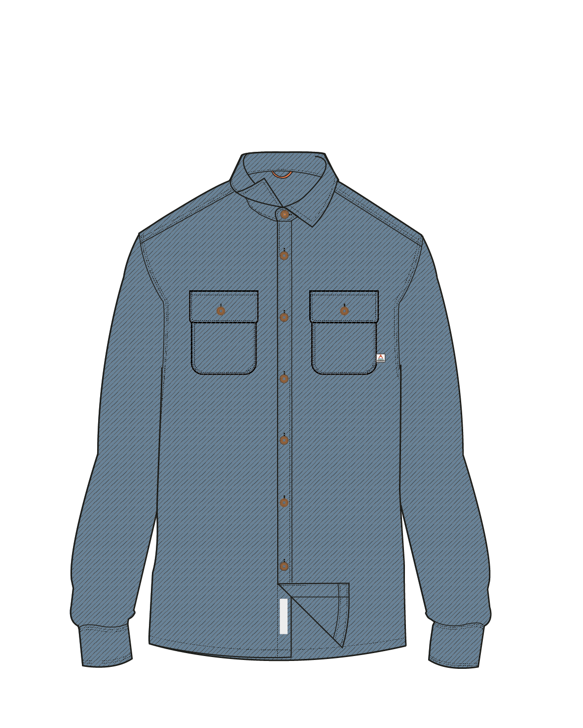 Island Twill Shirt - Faded Denim - Image 10