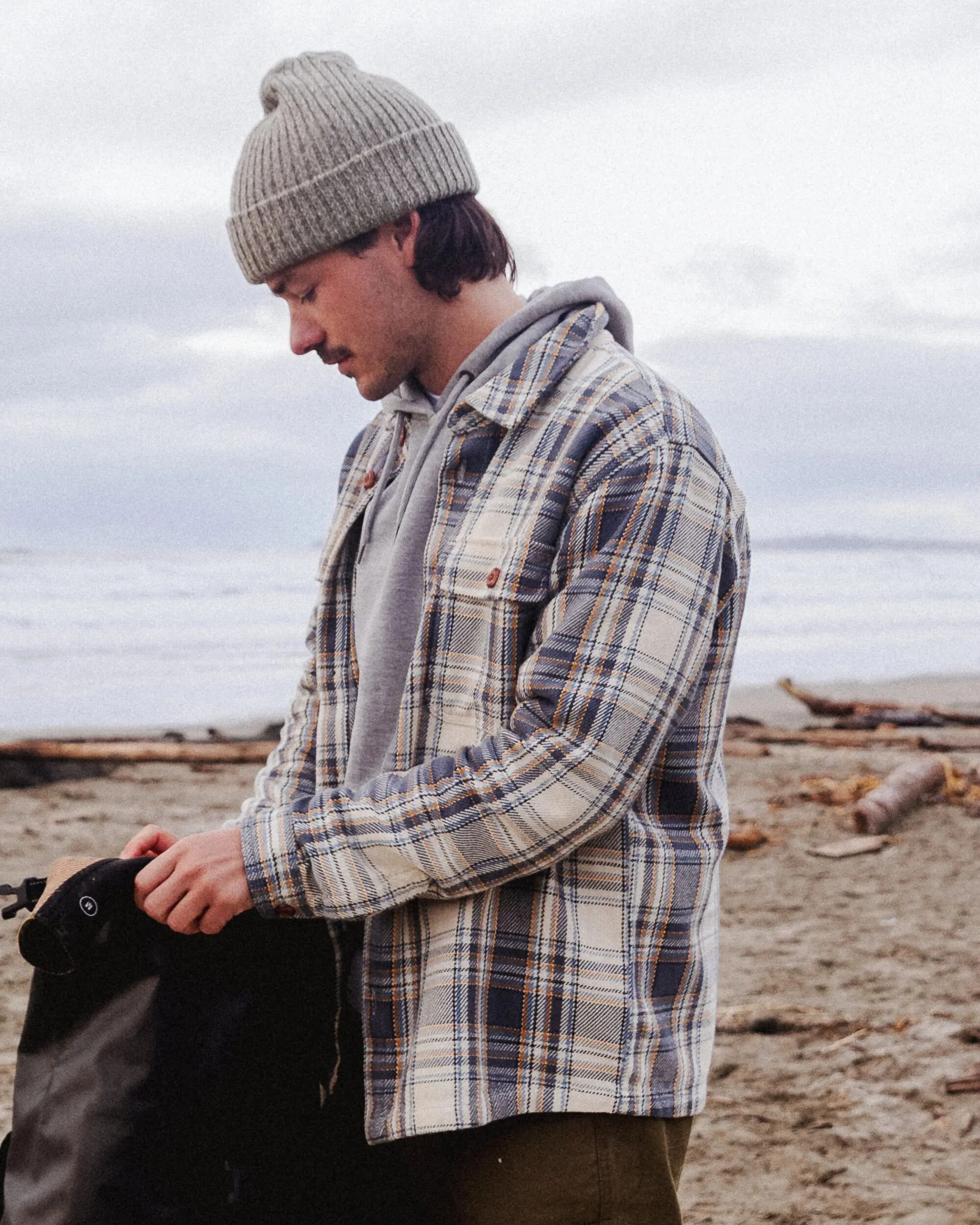 Island Twill Shirt - Off White Check - Image 3