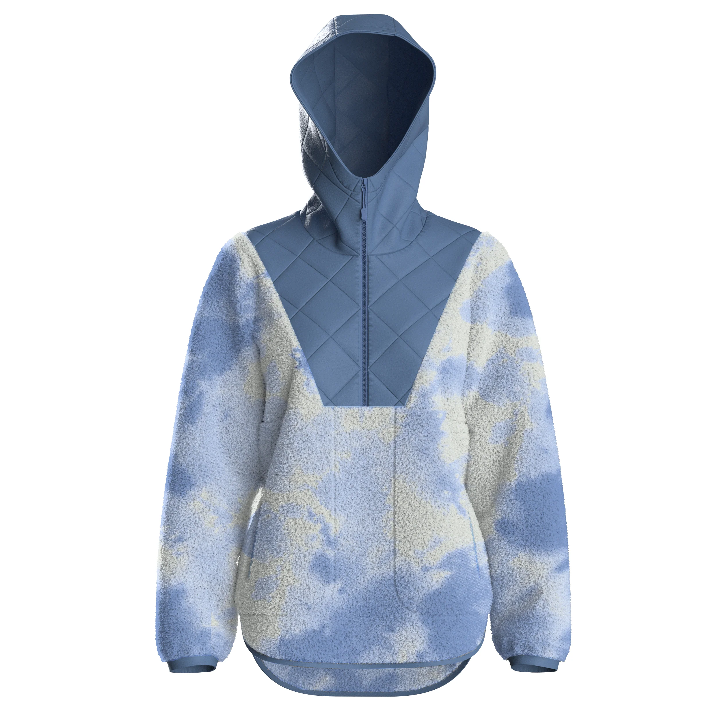 Juana Polar Hooded Fleece - Tie Dye Cornflower - Image 6
