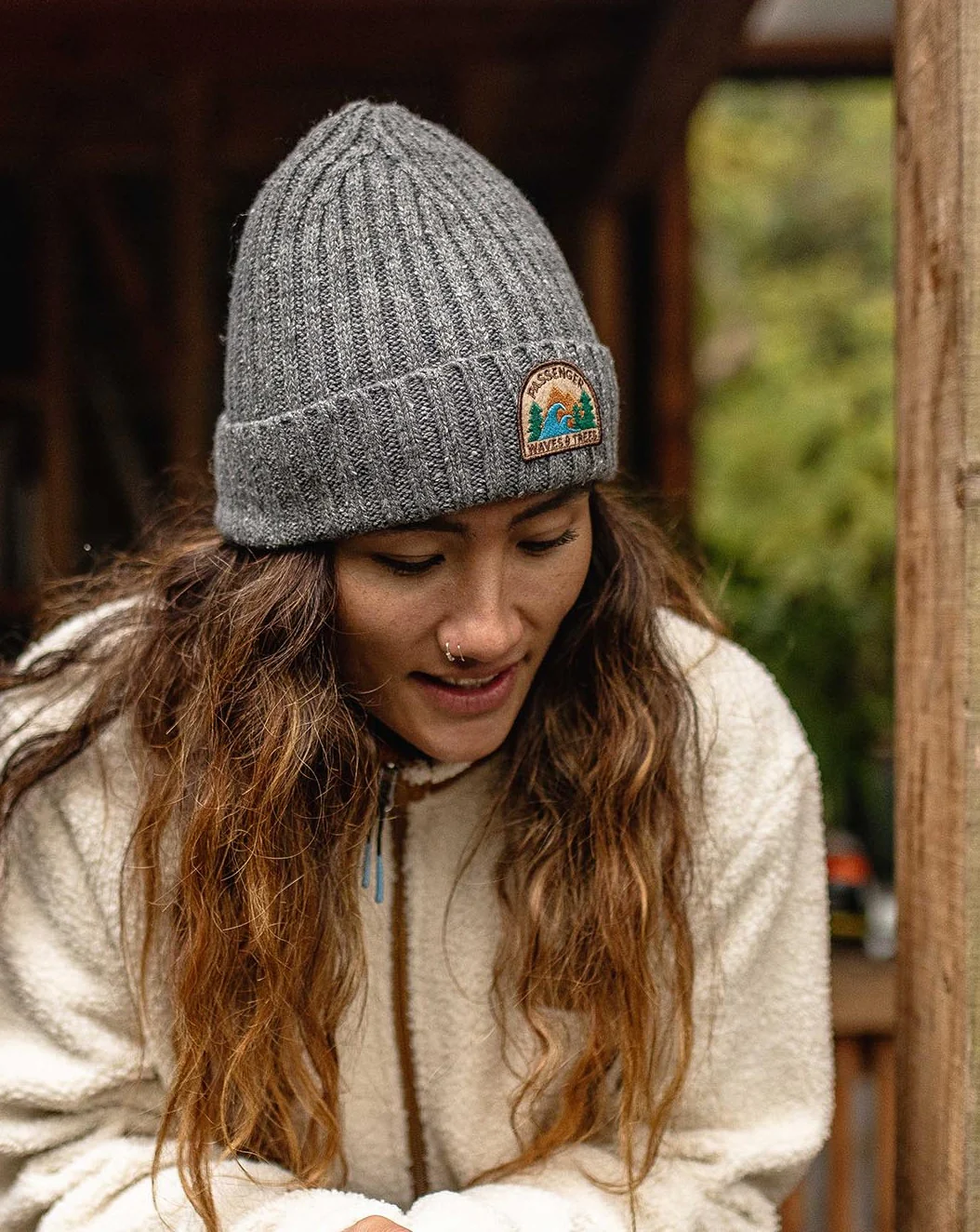 Katira Rib Knit Beanie - Charcoal - Image 4