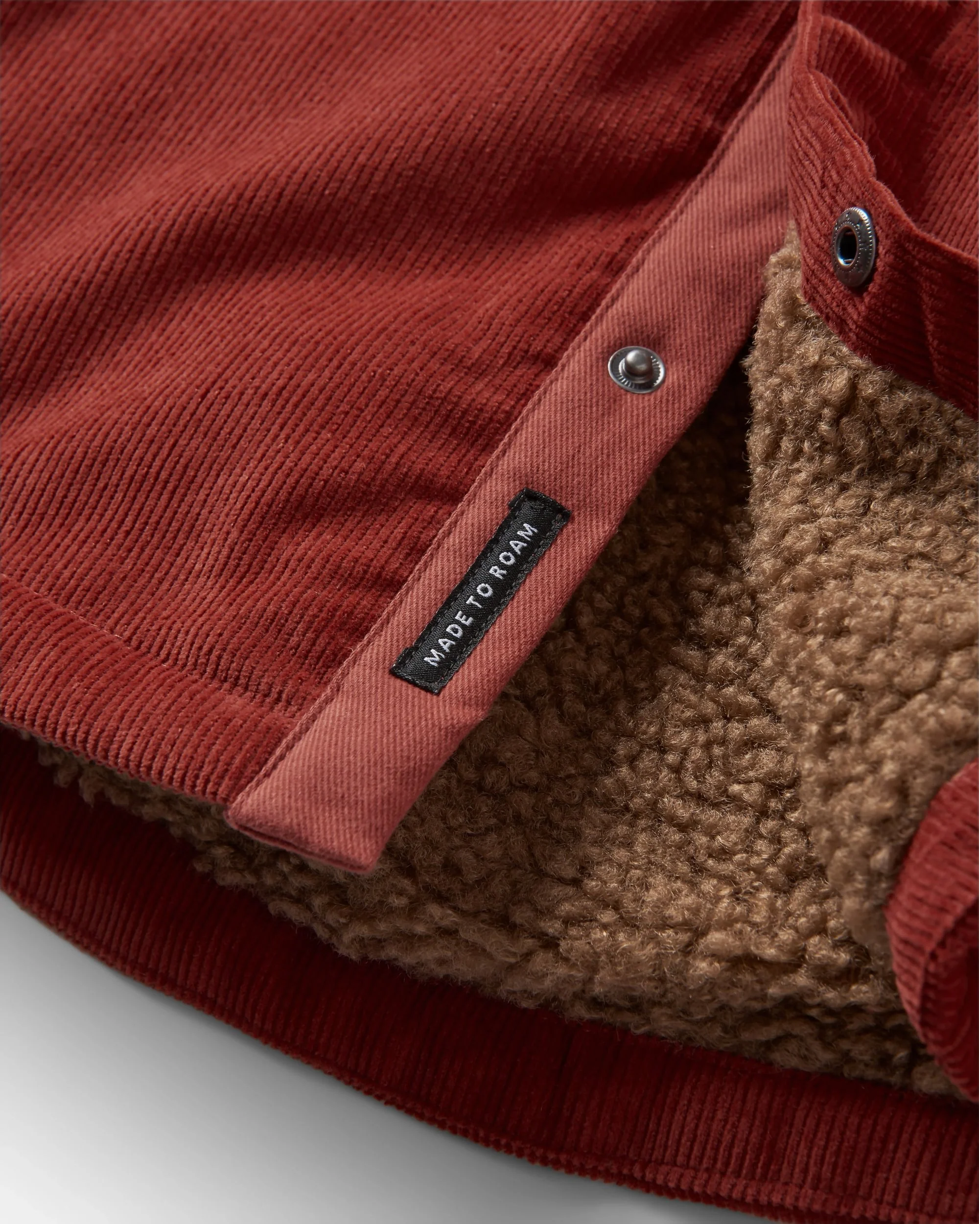 Kodiak Sherpa Lined Cord Overshirt - Red Ochre - Image 5