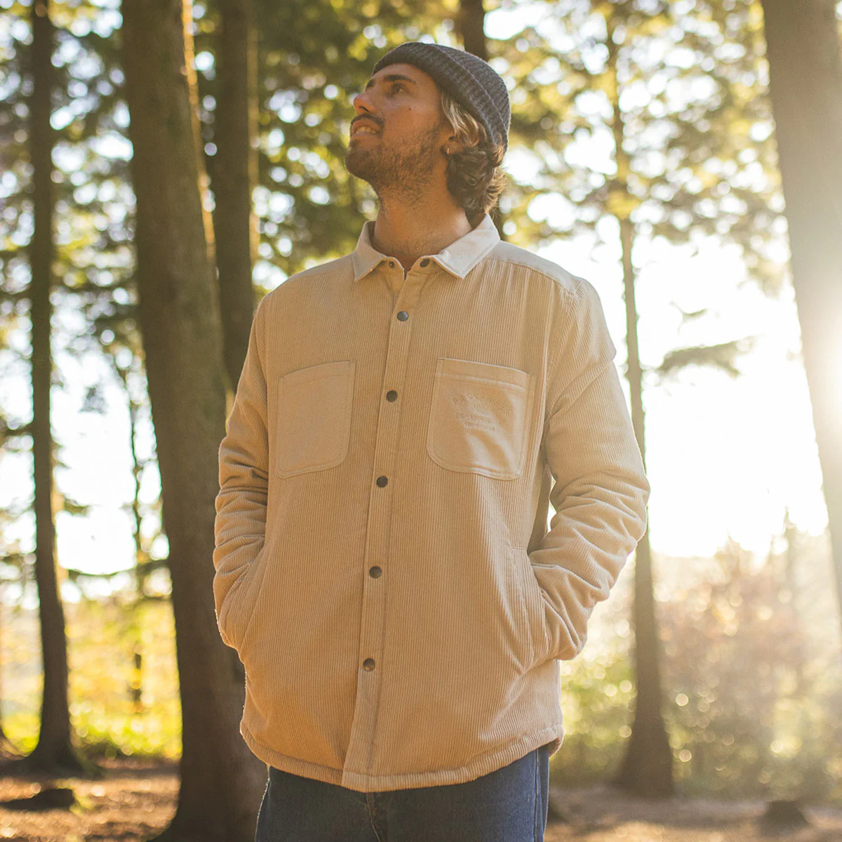 Kodiak Sherpa Lined Cord Overshirt - Feather Grey - Image 11