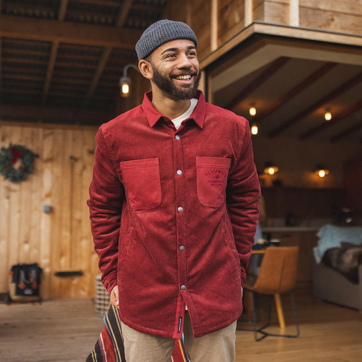 Kodiak Sherpa Lined Cord Overshirt - Russet Brown - Image 2