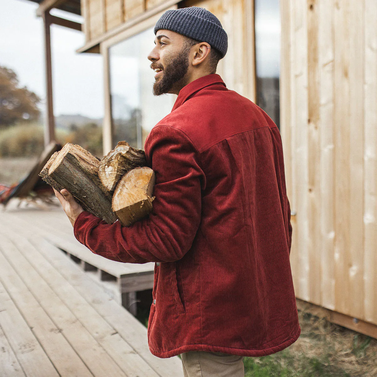 Kodiak Sherpa Lined Cord Overshirt - Russet Brown - Image 8