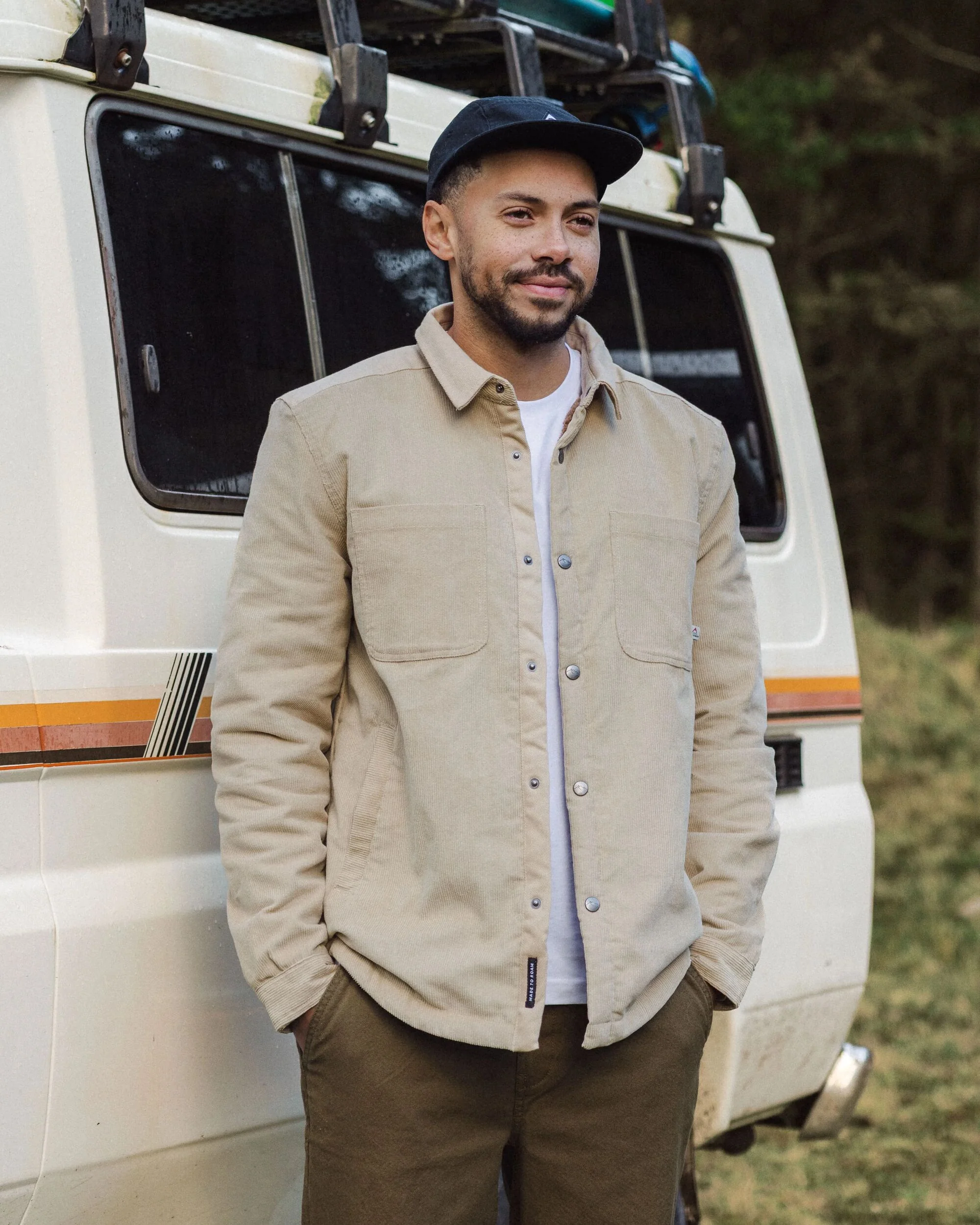 Kodiak Sherpa Lined Cord Overshirt - Stone - Image 3