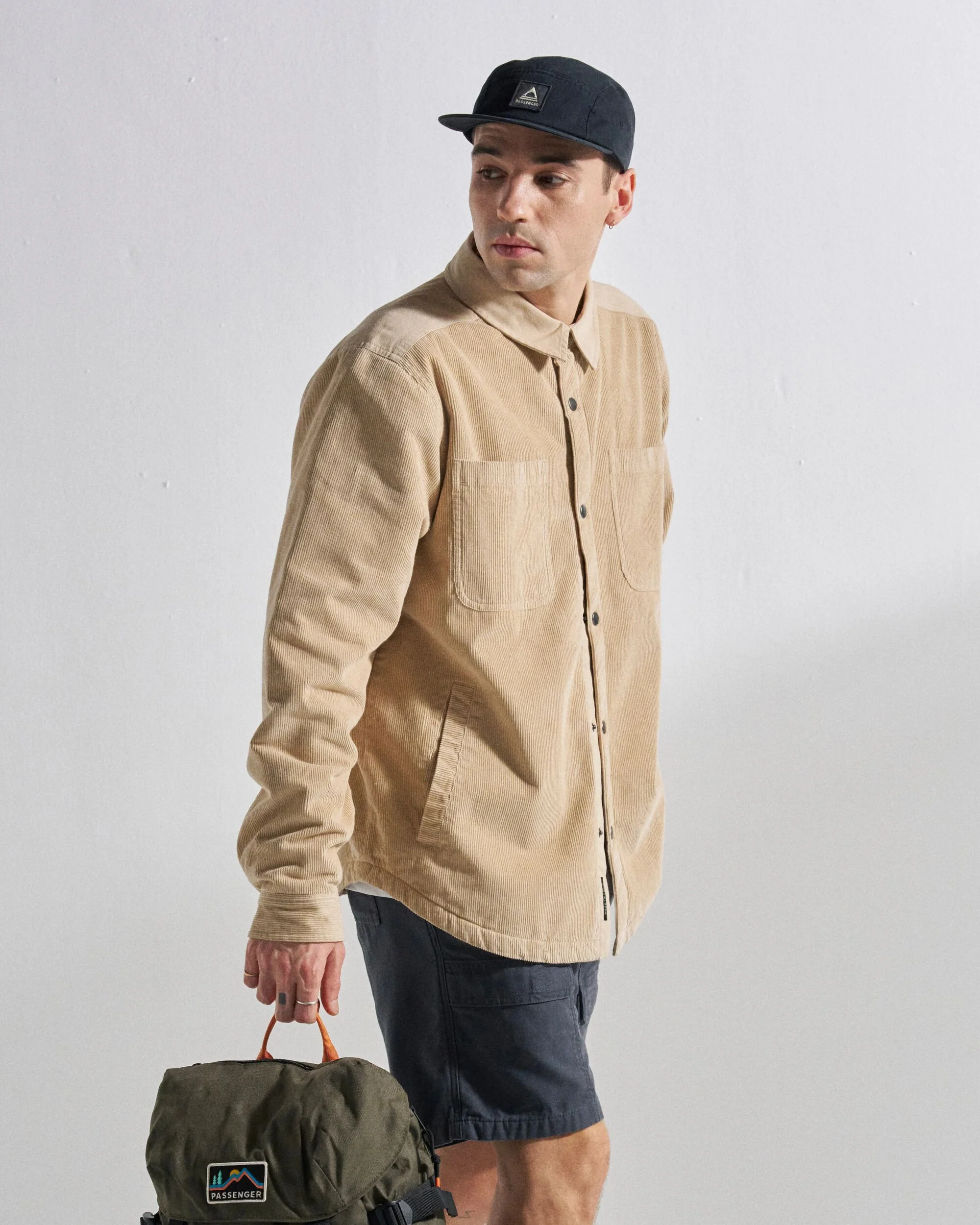 Kodiak Sherpa Lined Cord Overshirt - Stone - Image 5