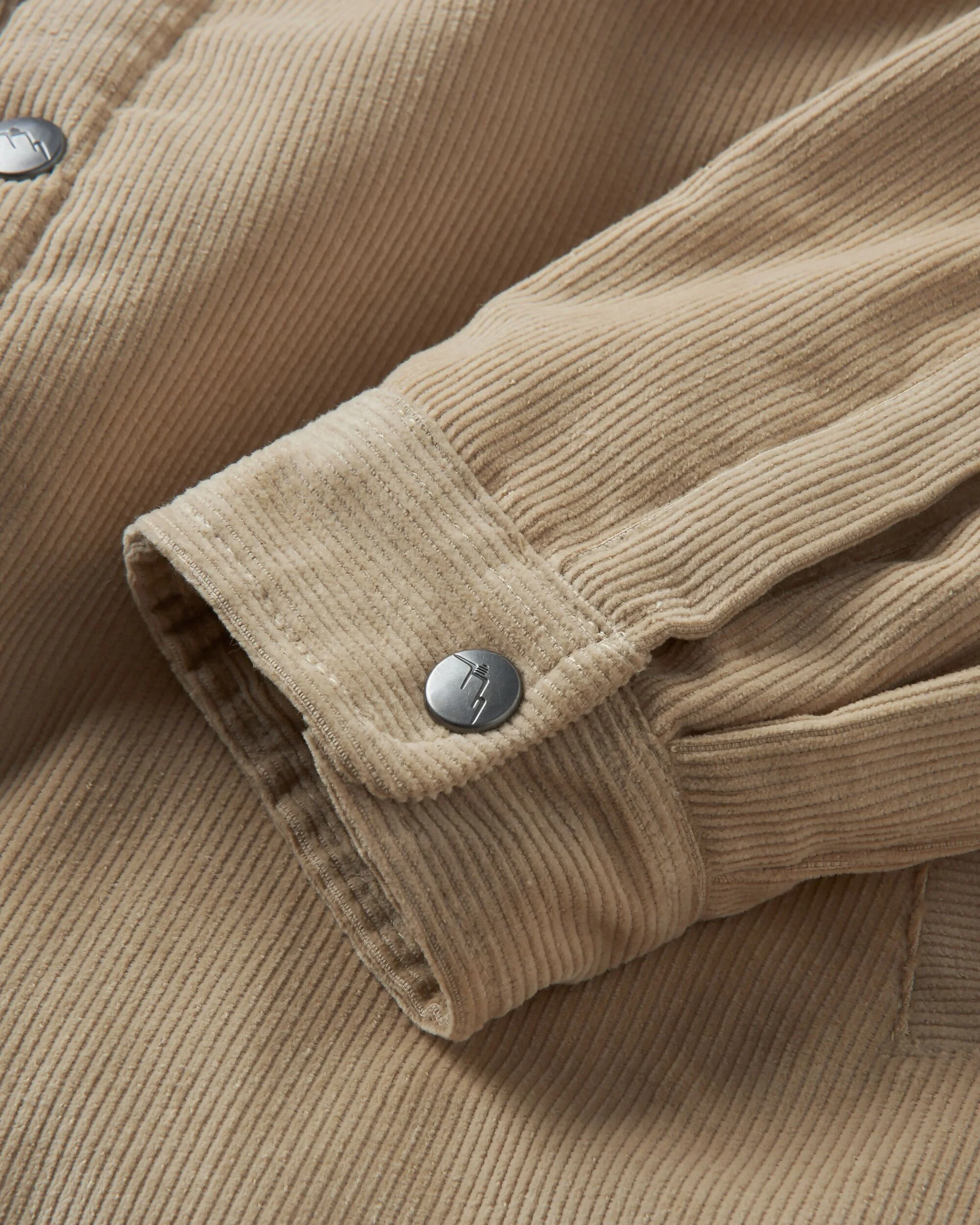 Kodiak Sherpa Lined Cord Overshirt - Stone - Image 9