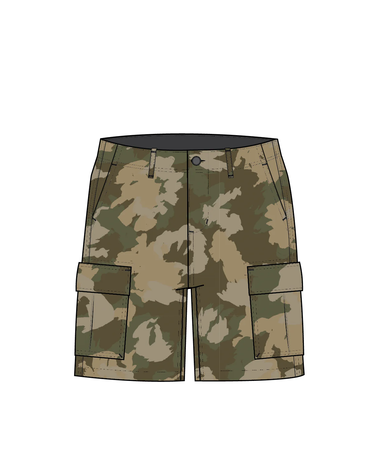 Lakeside Cargo Cotton Short - Woodland Camo Khaki - Image 10