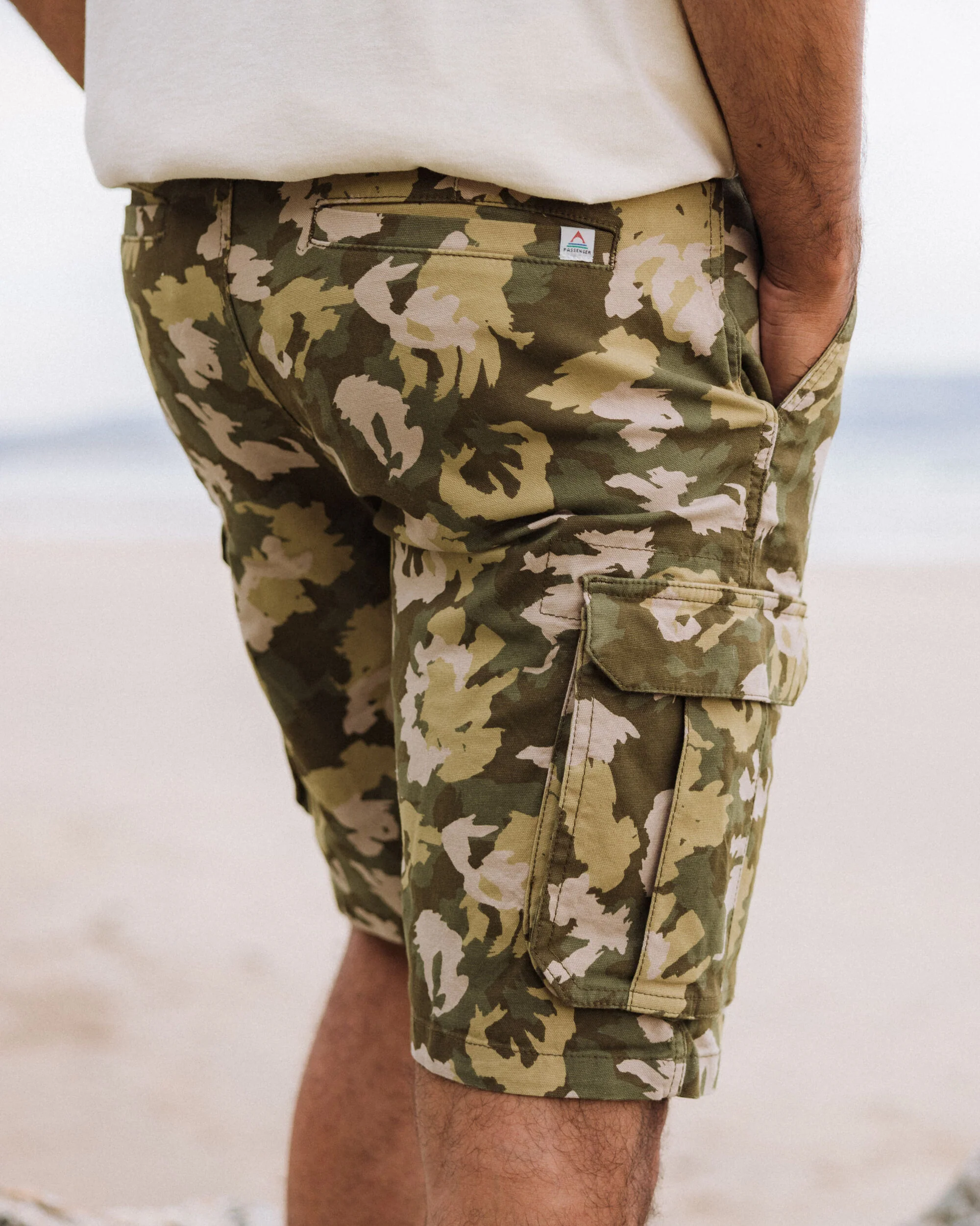 Lakeside Cargo Cotton Short - Woodland Camo Khaki - Image 3