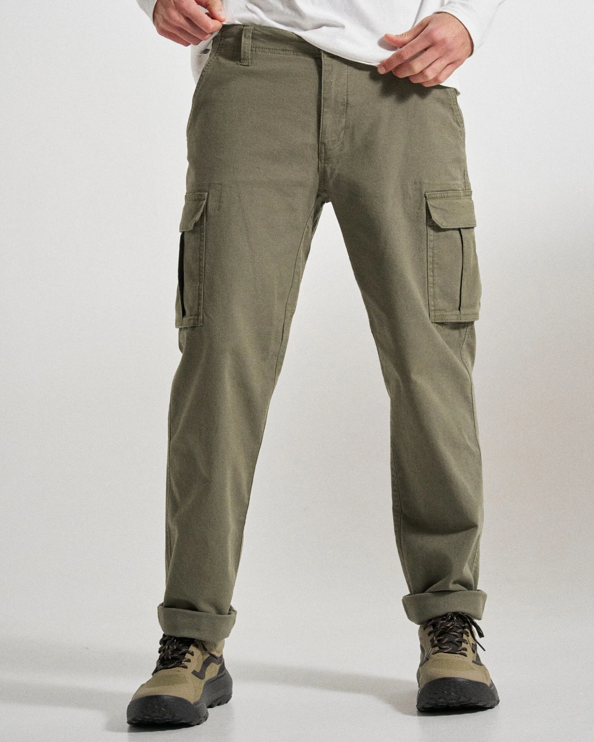 Lakeside Cargo Cotton Trouser - Dusty Olive - Image 3