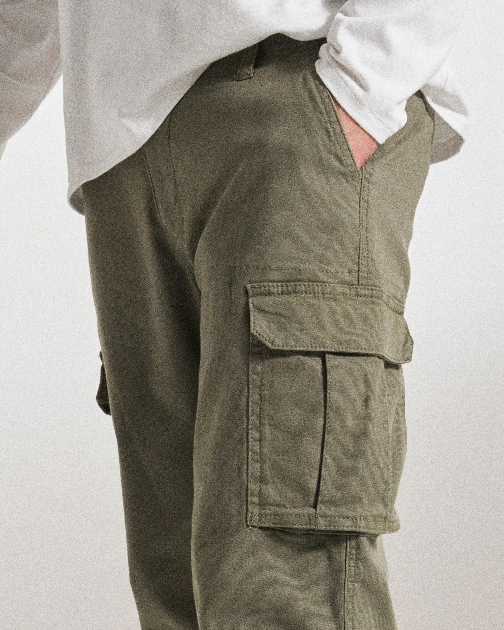 Lakeside Cargo Cotton Trouser - Dusty Olive - Image 9