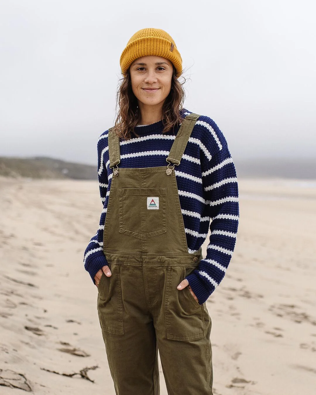 Lakewood Organic Cotton Knitted Jumper - Navy Stripe - Image 3