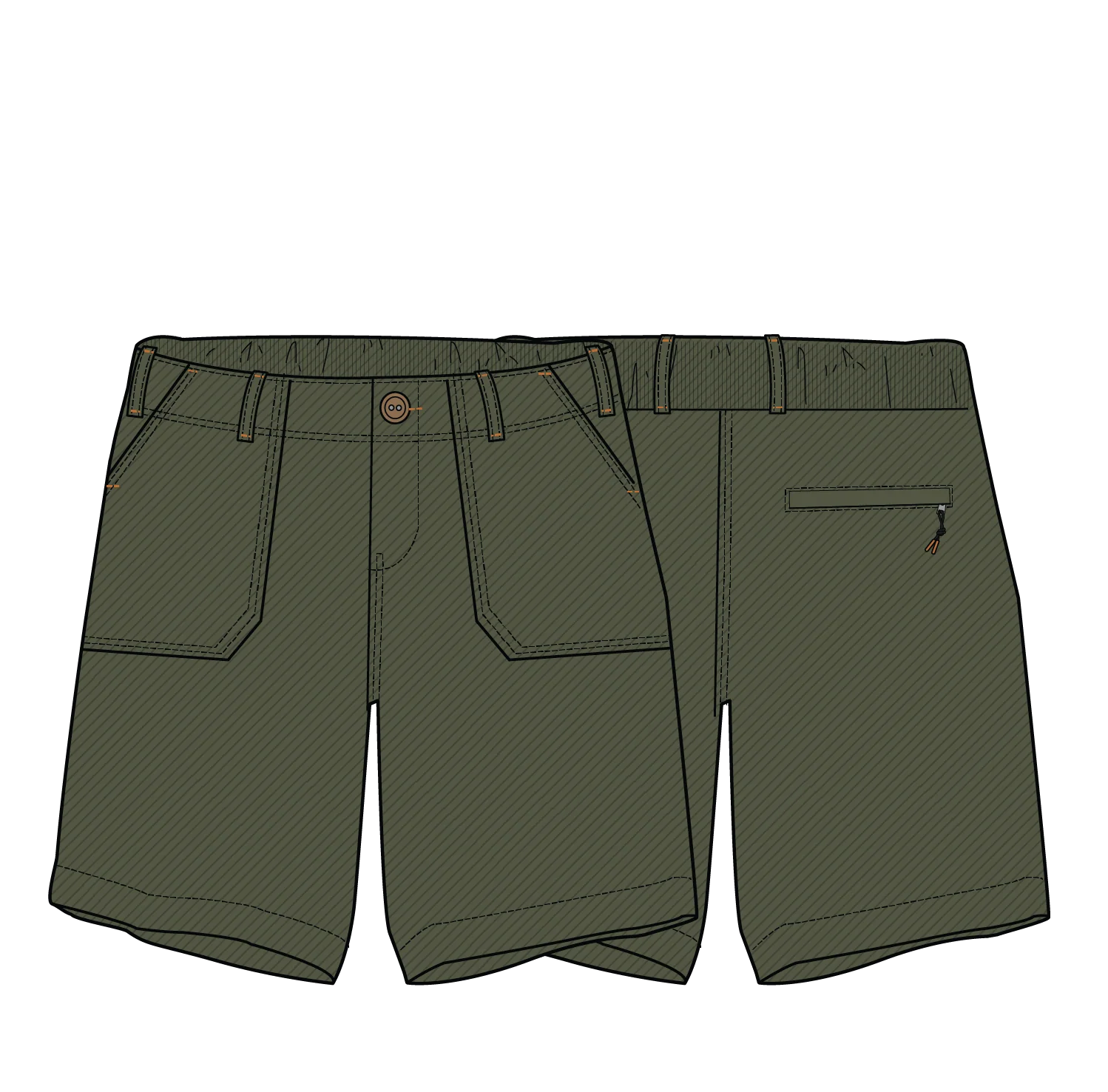 Lani Organic Twill Long Short - Wild Green - Image 11
