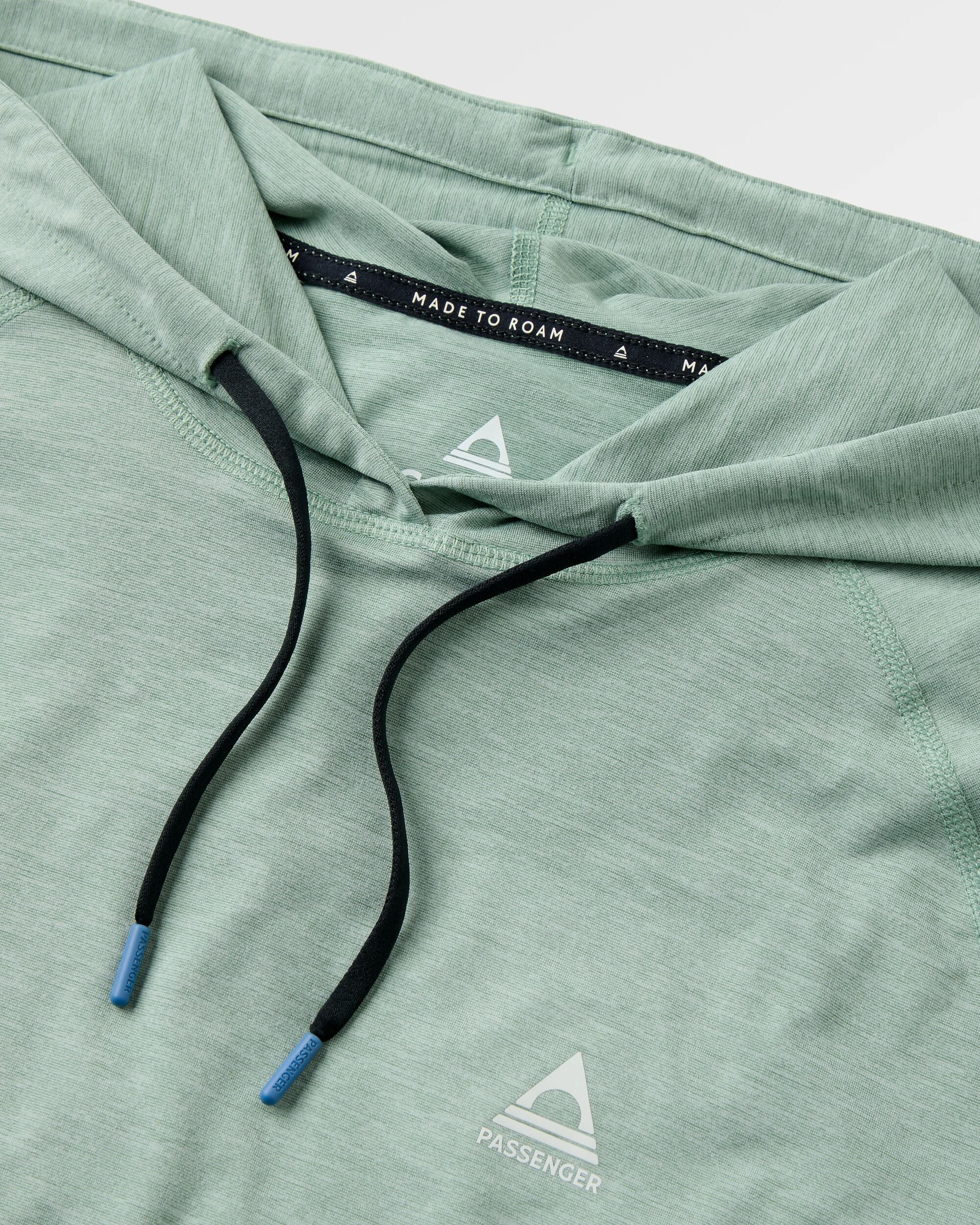 Light Ray Hooded UPF50 LS T-Shirt - Pistachio Marl - Image 2
