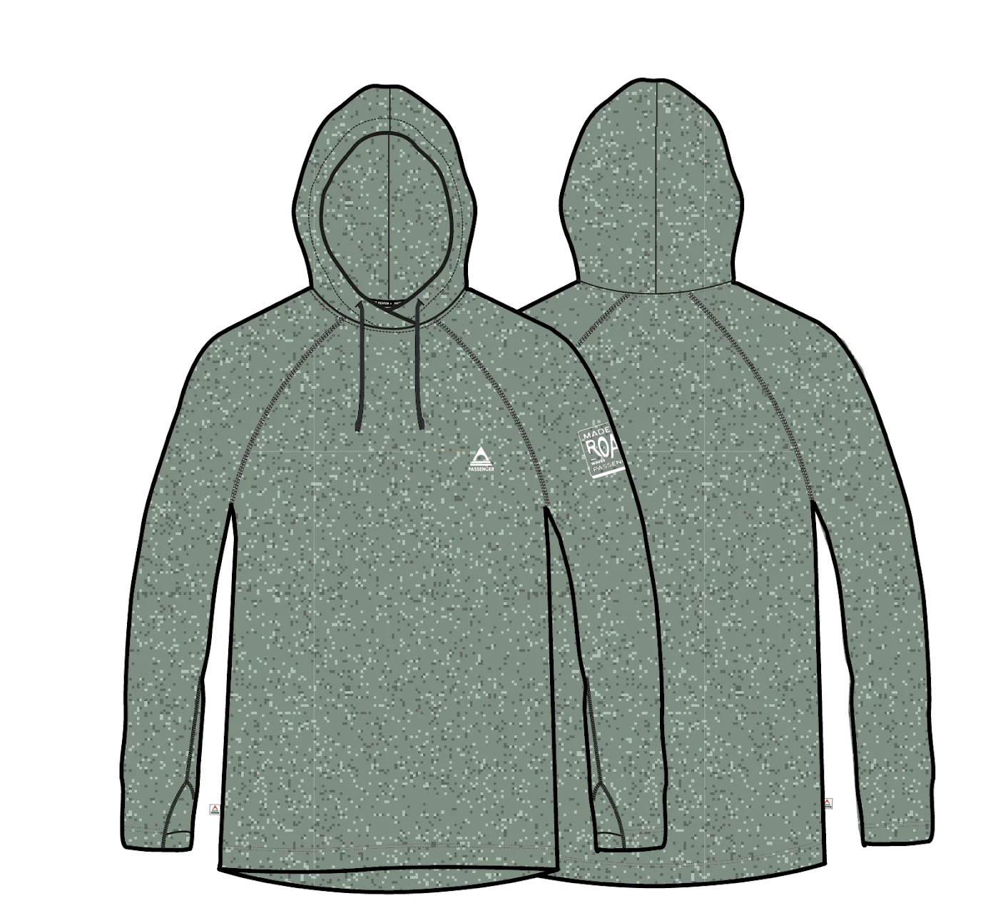 Light Ray Hooded UPF50 LS T-Shirt - Pistachio Marl - Image 7