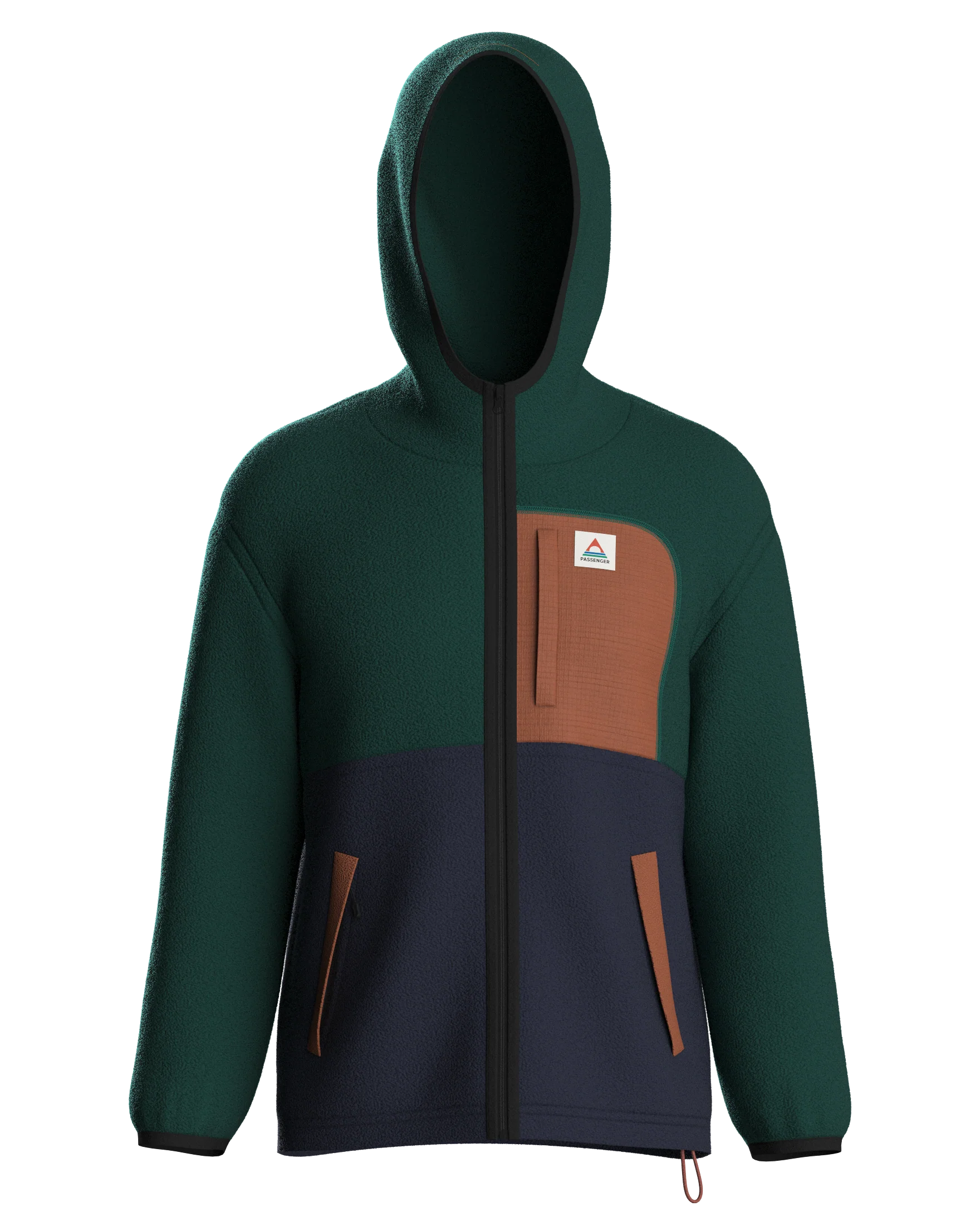 Loch Hooded Polar Fleece - Rain Forest/Rich Navy - Image 12
